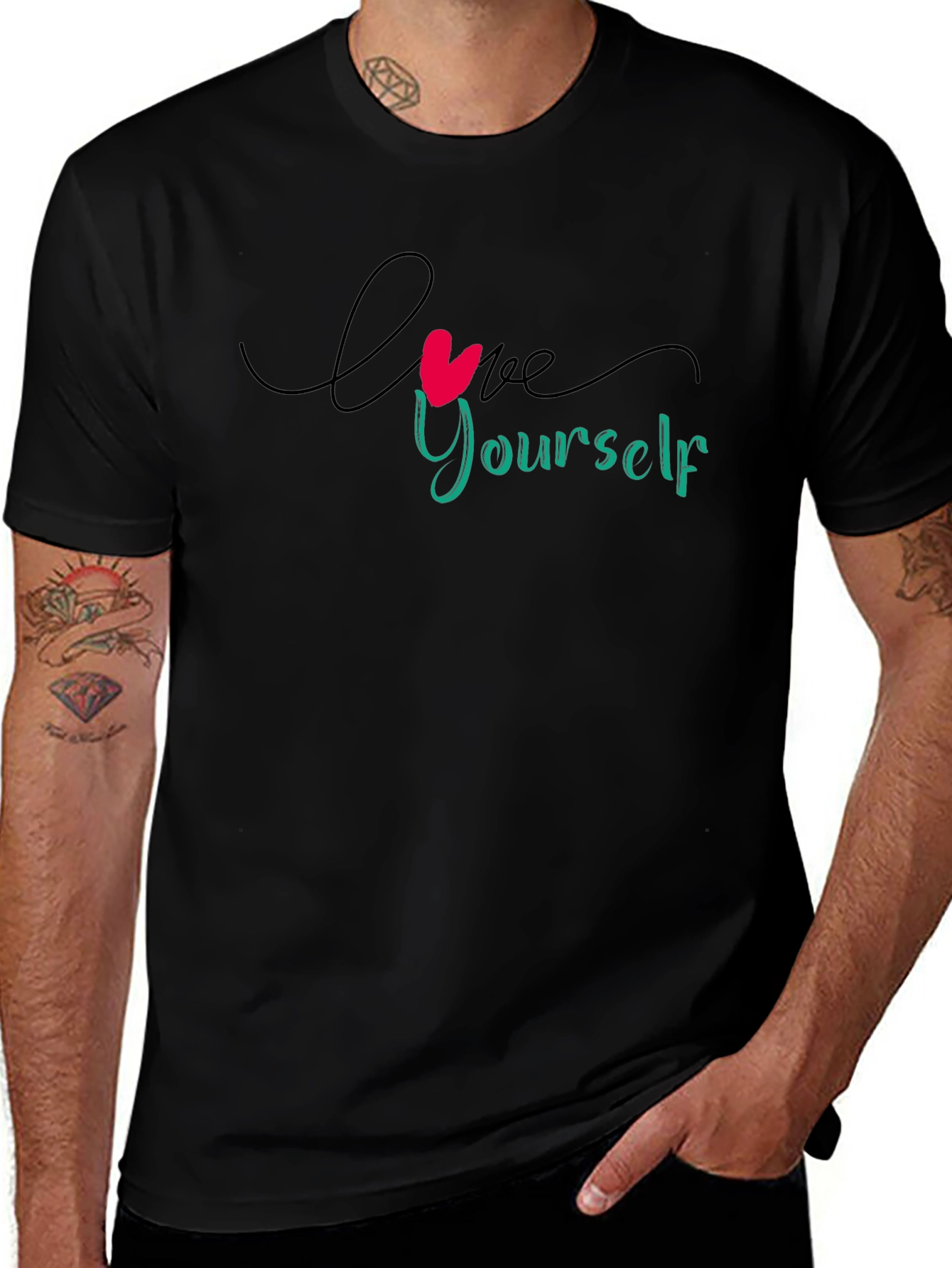 Love Yourself Graphic Black T-Shirt