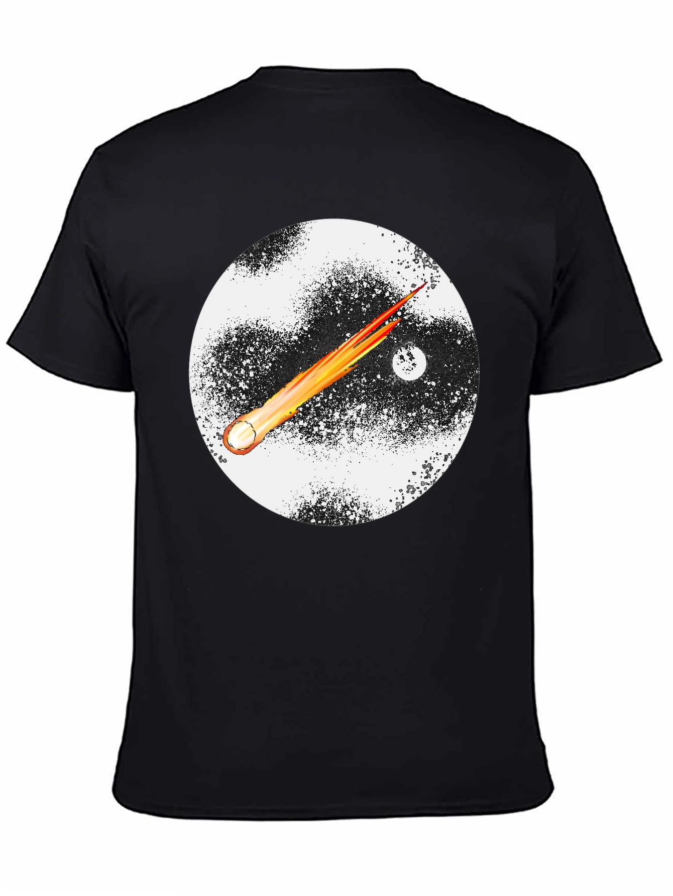 Cosmic Comet Graphic Tee - Black Cotton Blend