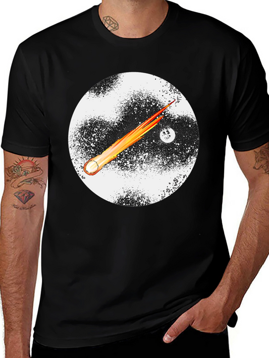 Cosmic Comet Graphic Tee - Black Cotton Blend