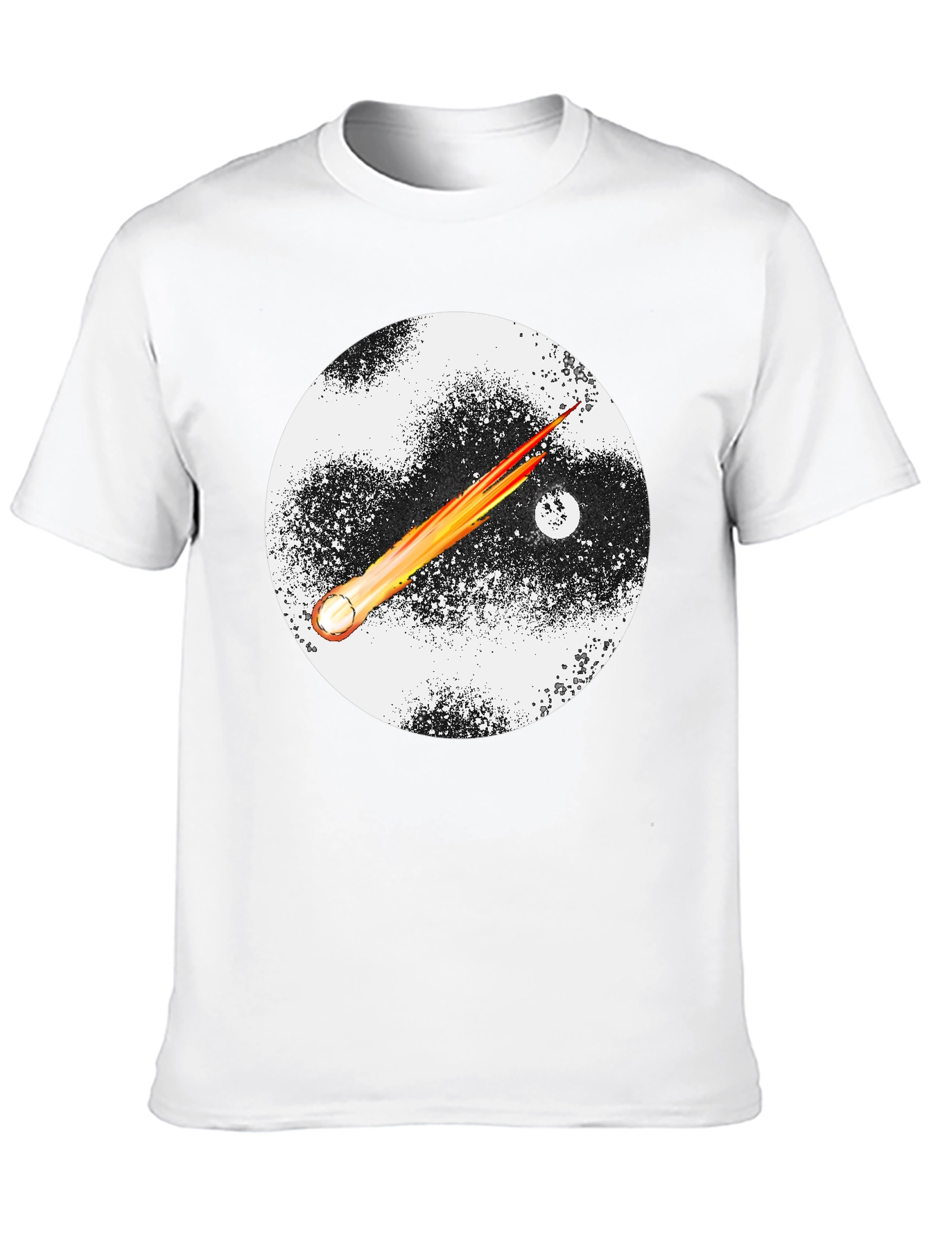 Cosmic Comet Graphic Tee - Black Cotton Blend