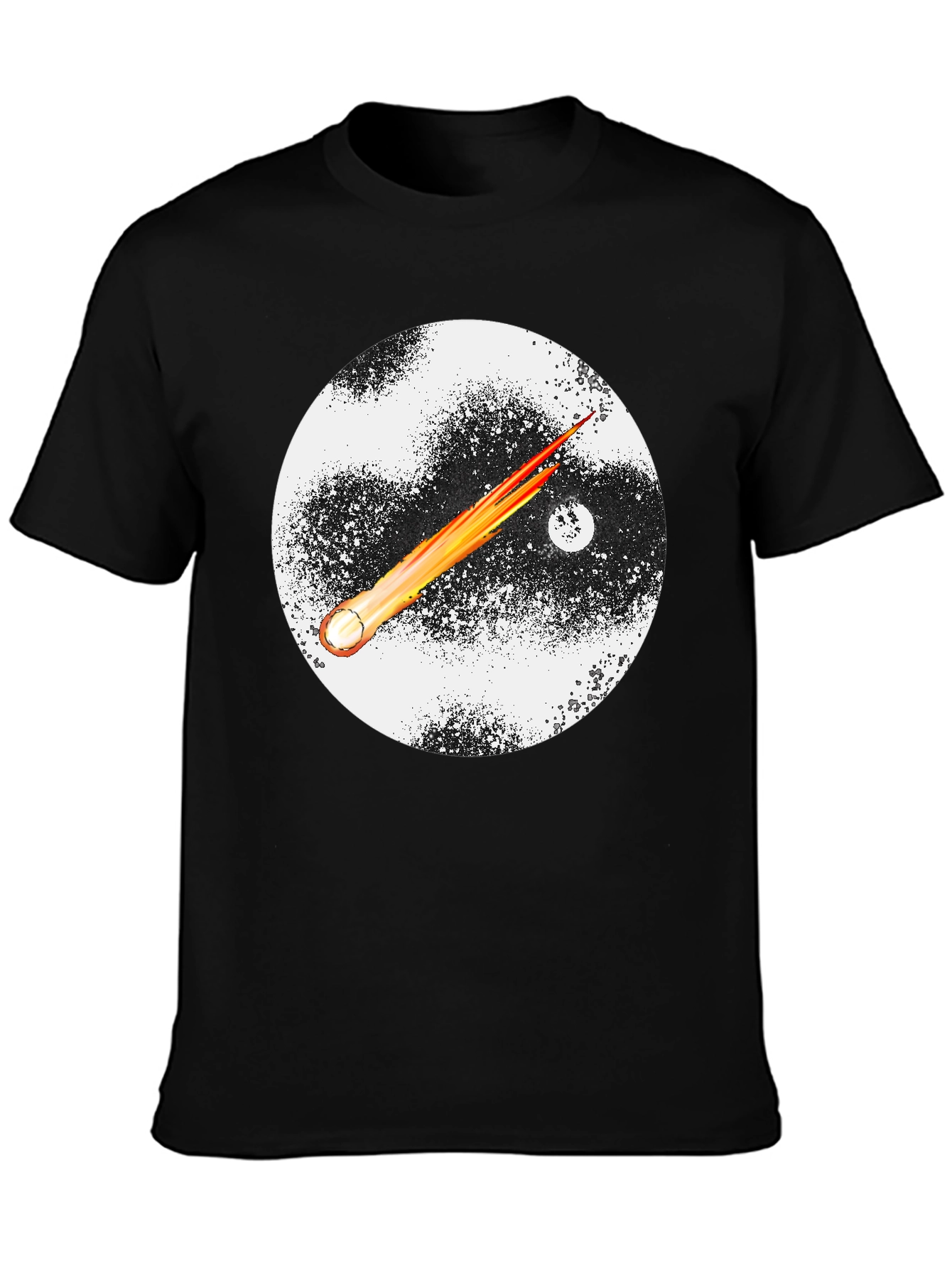 Cosmic Comet Graphic Tee - Black Cotton Blend