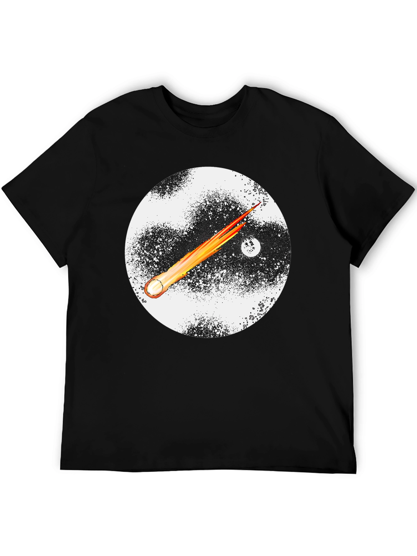 Cosmic Comet Graphic Tee - Black Cotton Blend