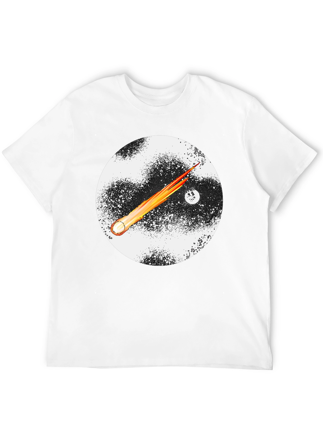 Cosmic Comet Graphic Tee - Black Cotton Blend