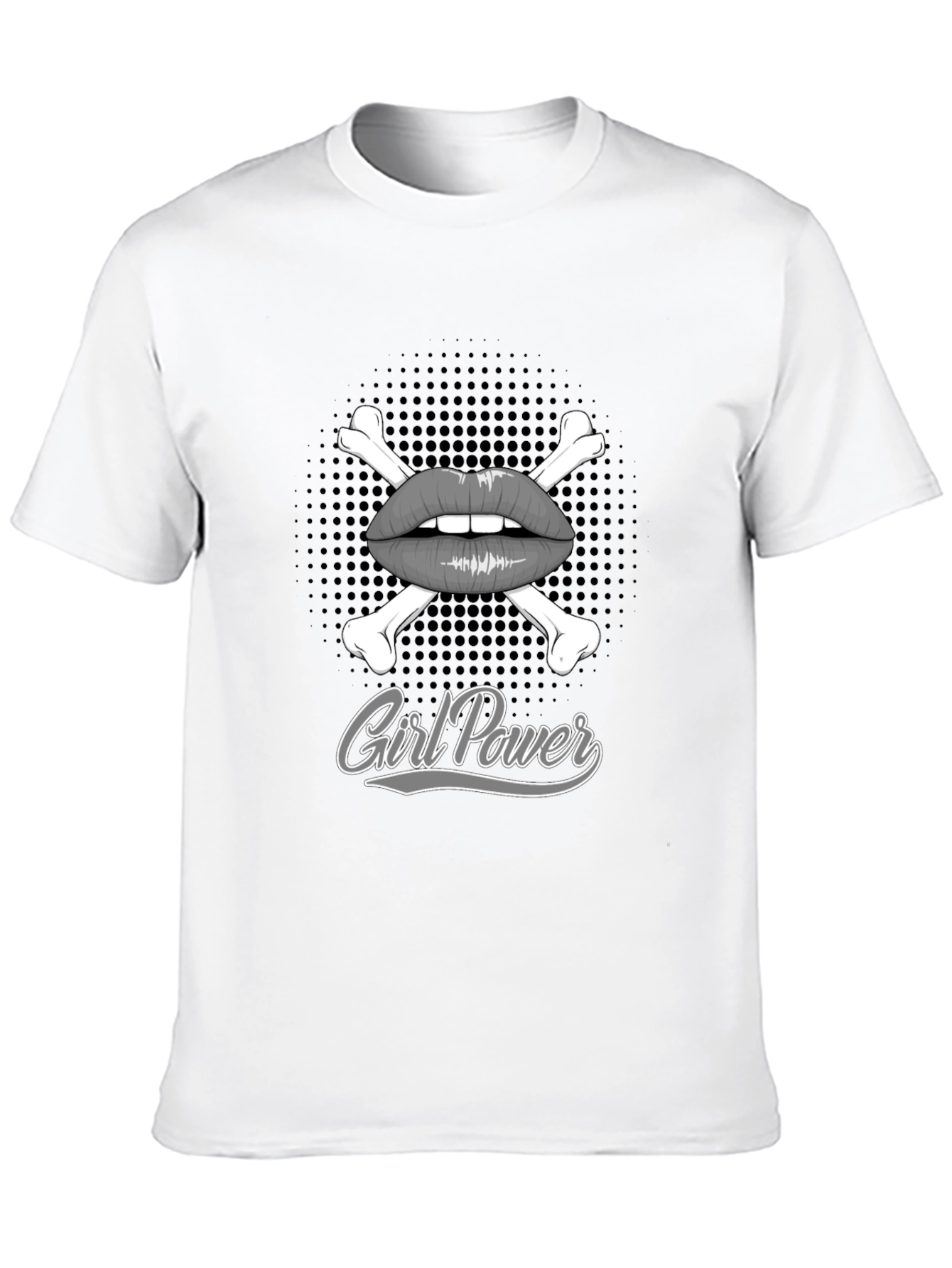 Girl Power T-Shirt: Lips & Crossbones Graphic Tee