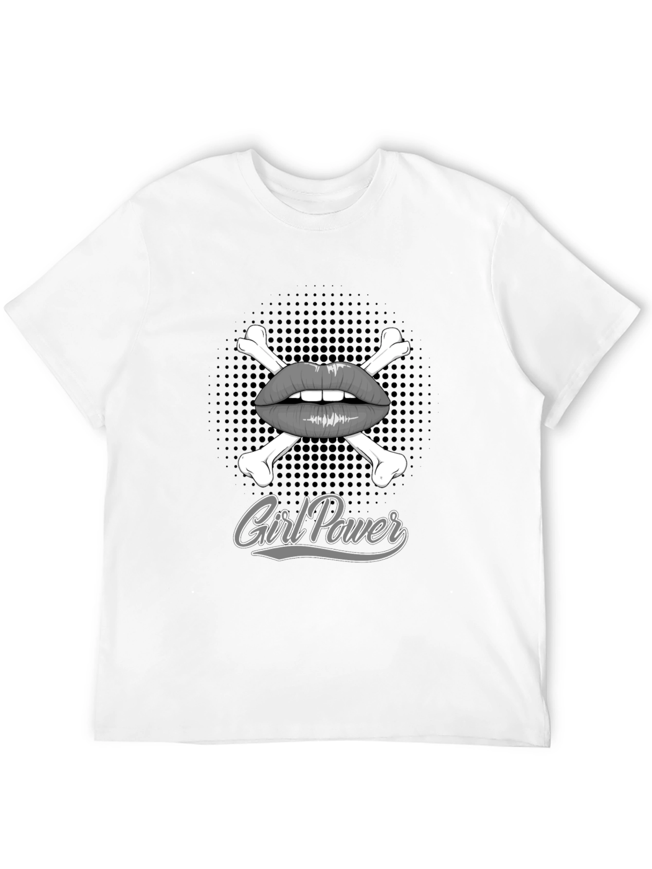 Girl Power T-Shirt: Lips & Crossbones Graphic Tee