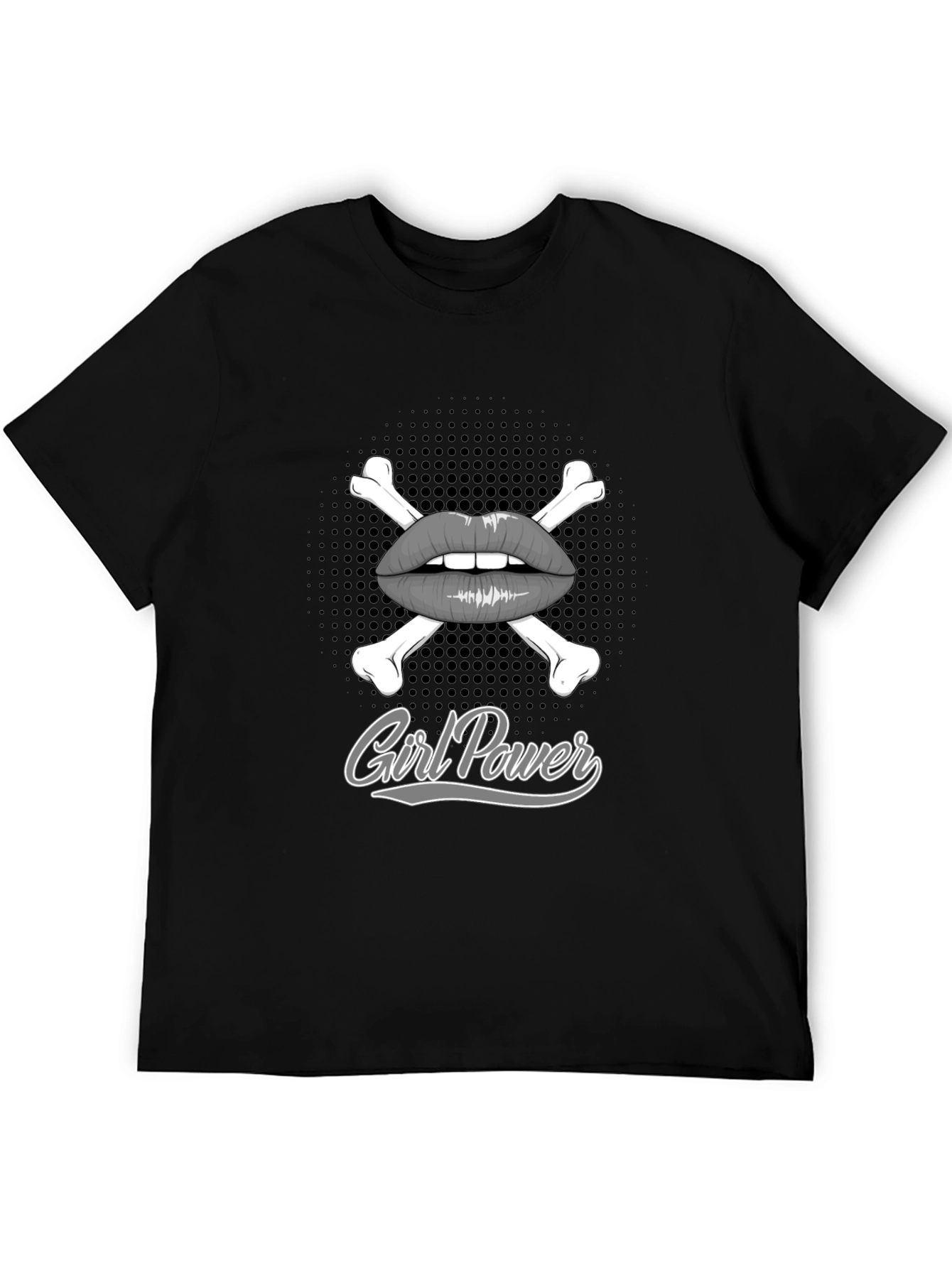 Girl Power T-Shirt: Lips & Crossbones Graphic Tee