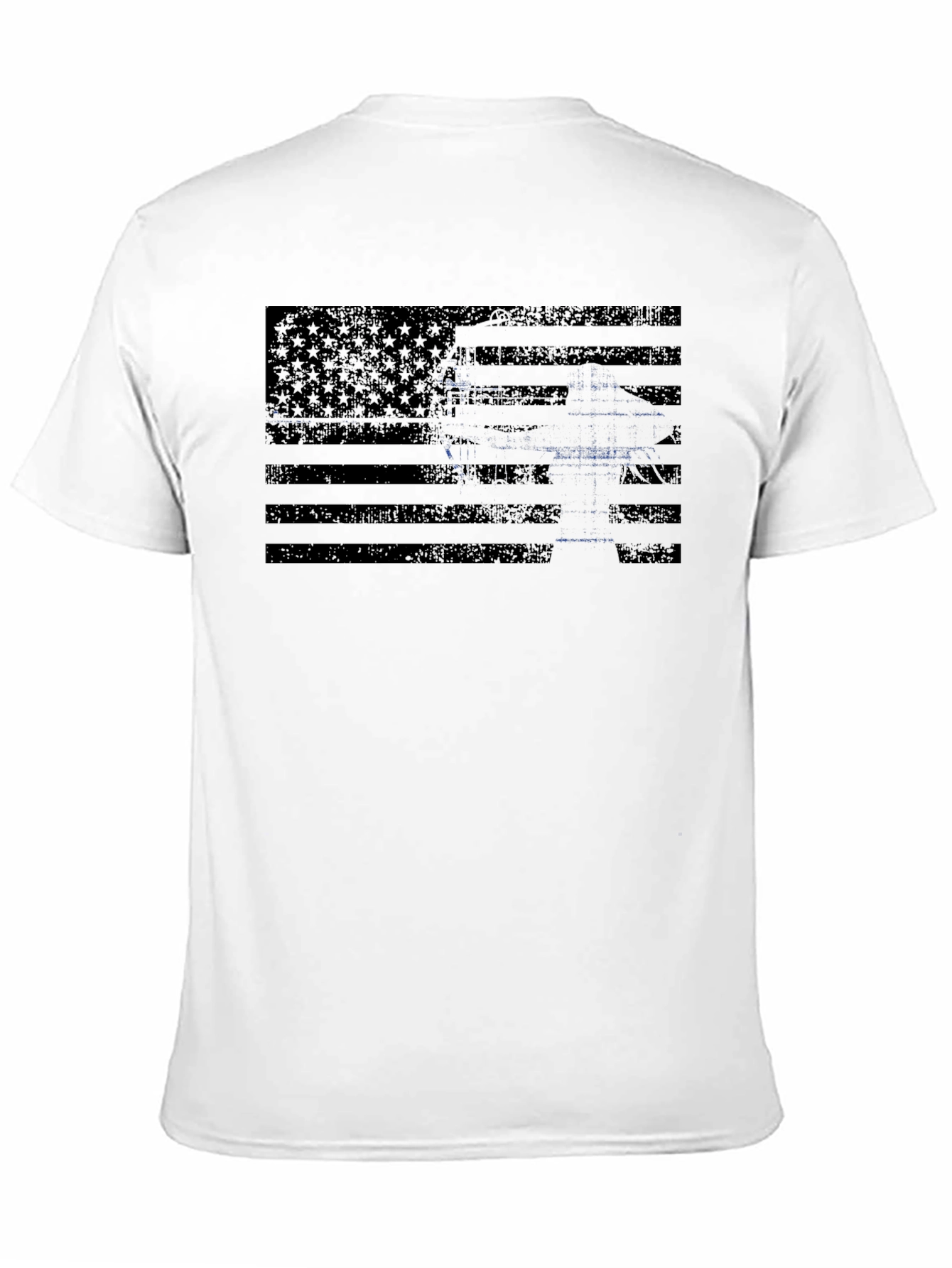 Distressed Flag Gun Graphic Tee - Patriotic Style