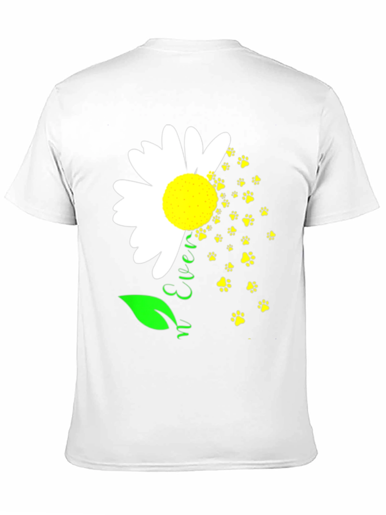 Daisy Paw Prints T-Shirt Black