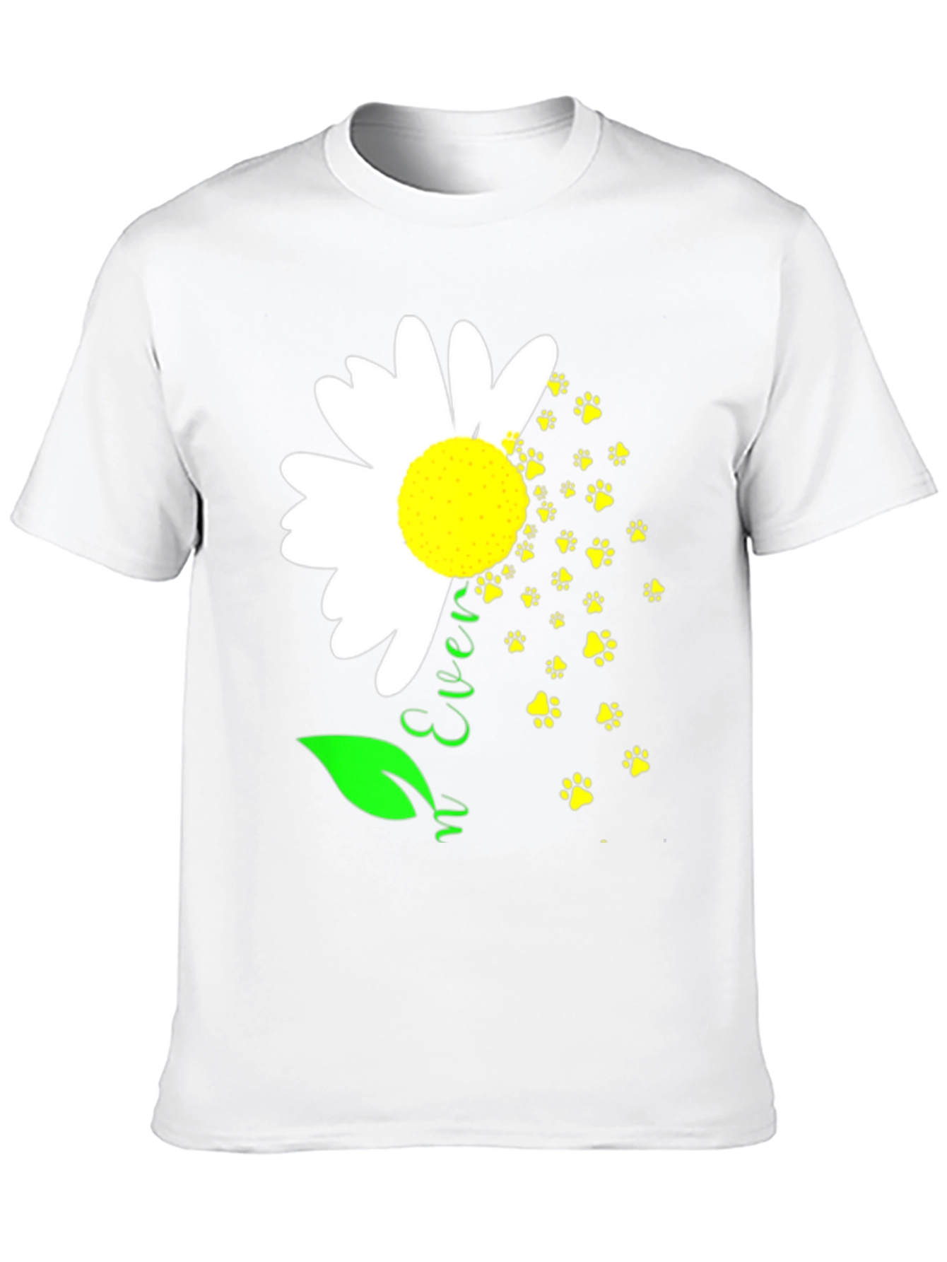 Daisy Paw Prints T-Shirt Black