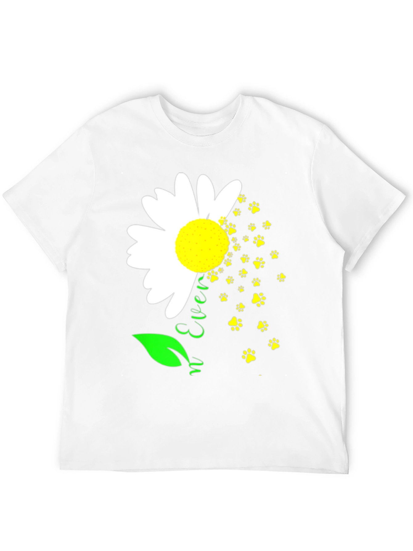 Daisy Paw Prints T-Shirt Black