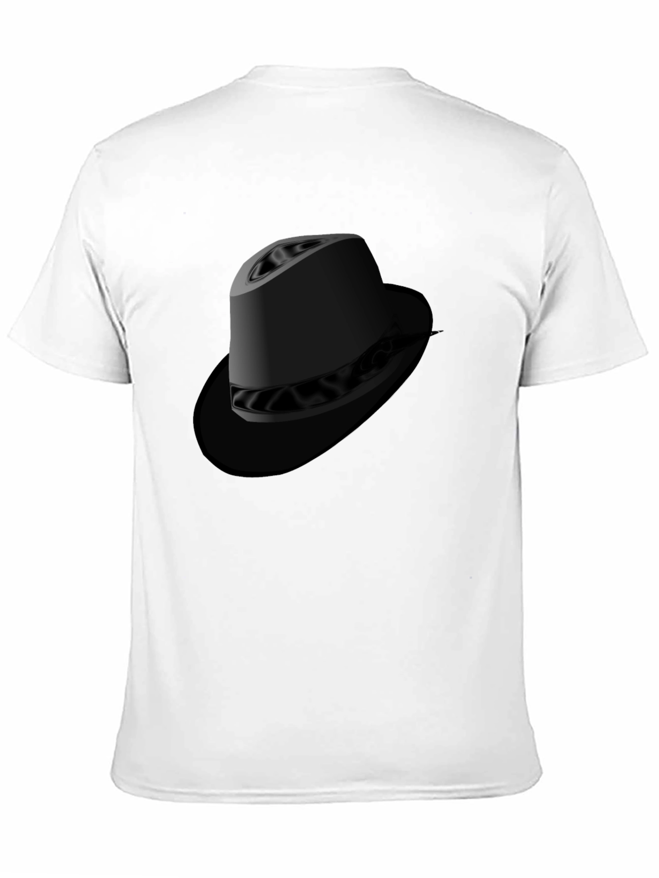 Black Graphic Tee - Fedora Hat Design