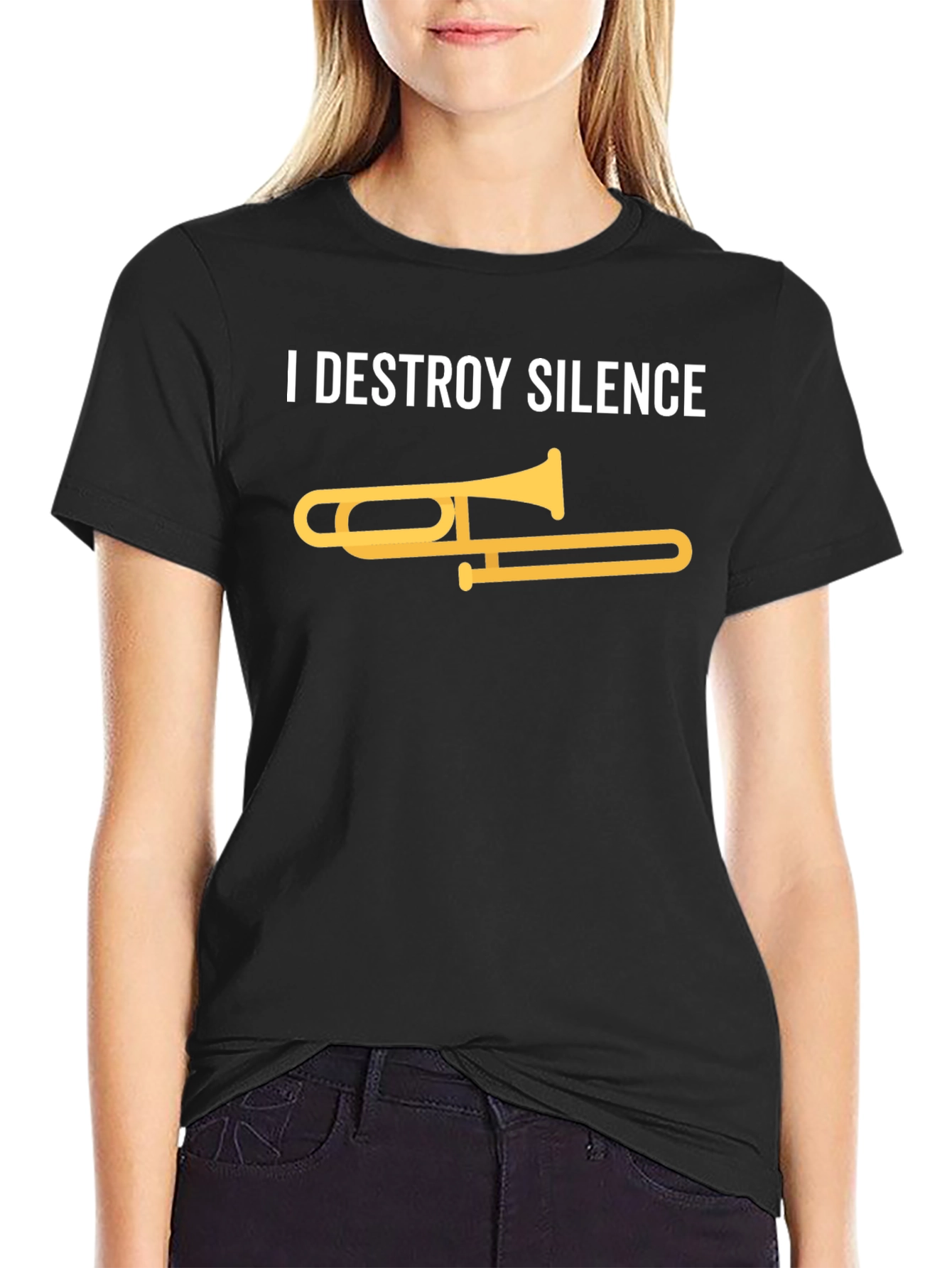 I Destroy Silence Trombone Graphic Tee