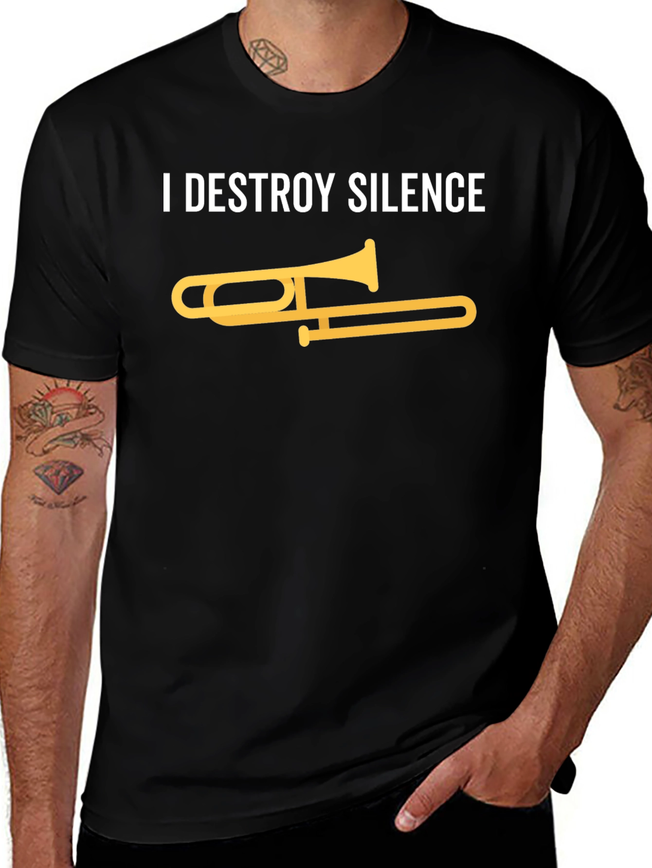 I Destroy Silence Trombone Graphic Tee