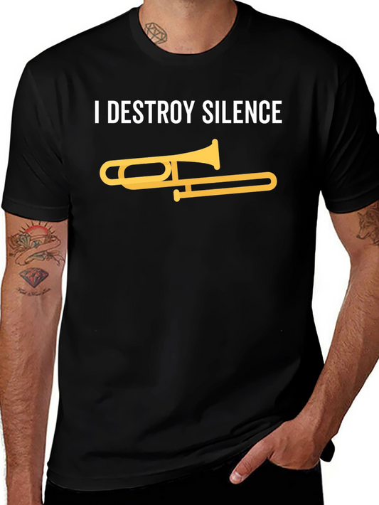 I Destroy Silence Trombone Graphic Tee