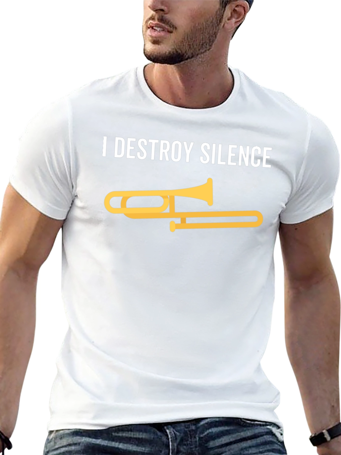 I Destroy Silence Trombone Graphic Tee