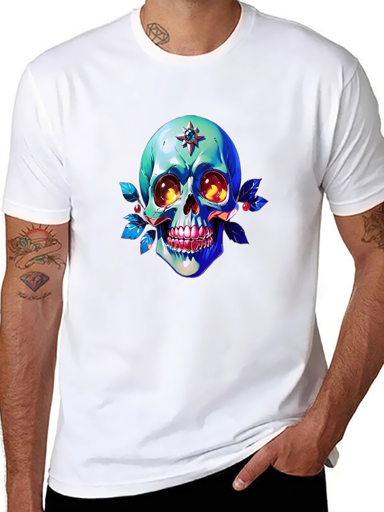 Skull Graphic Print Tee