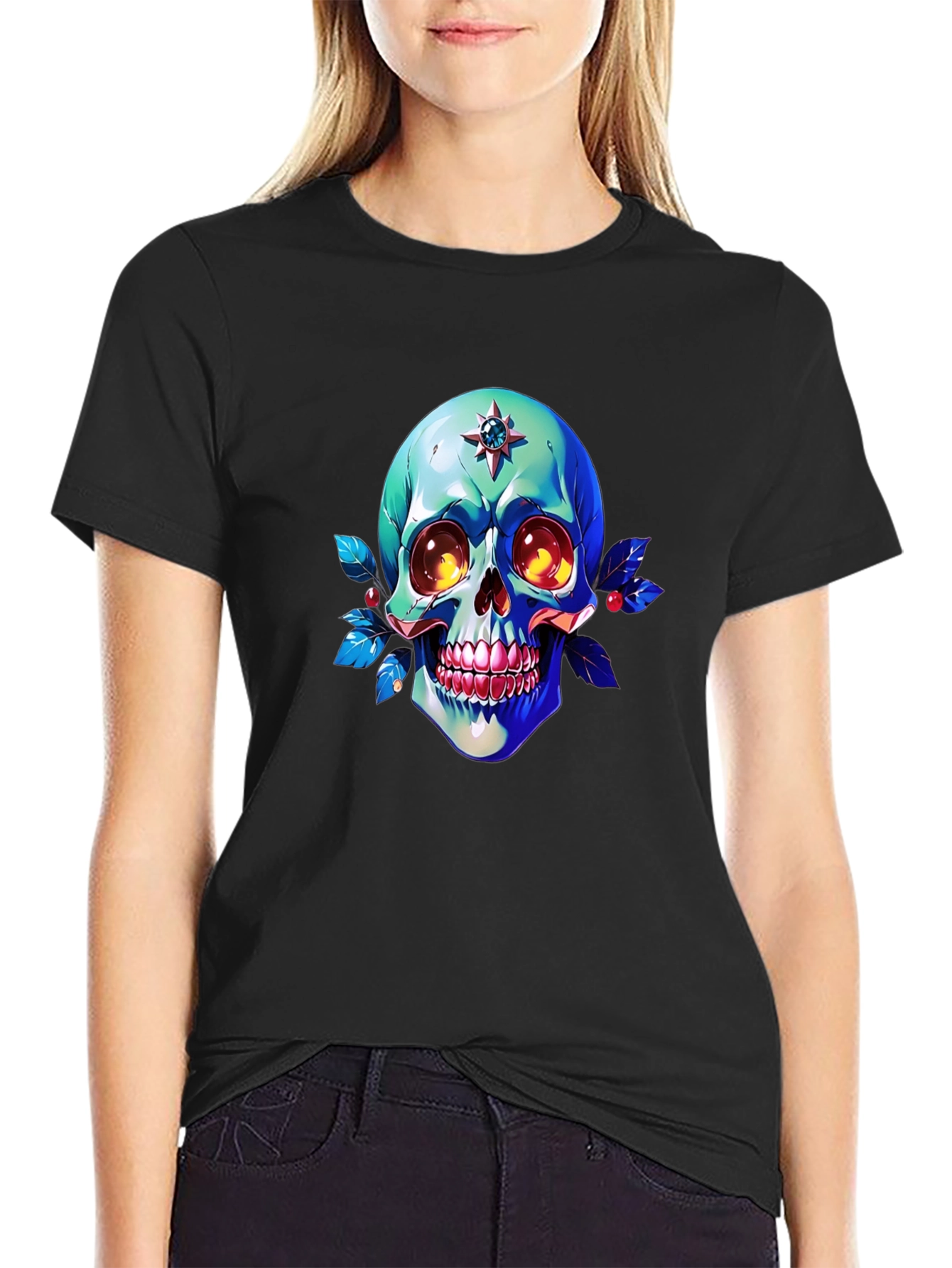 Skull Graphic Print Tee