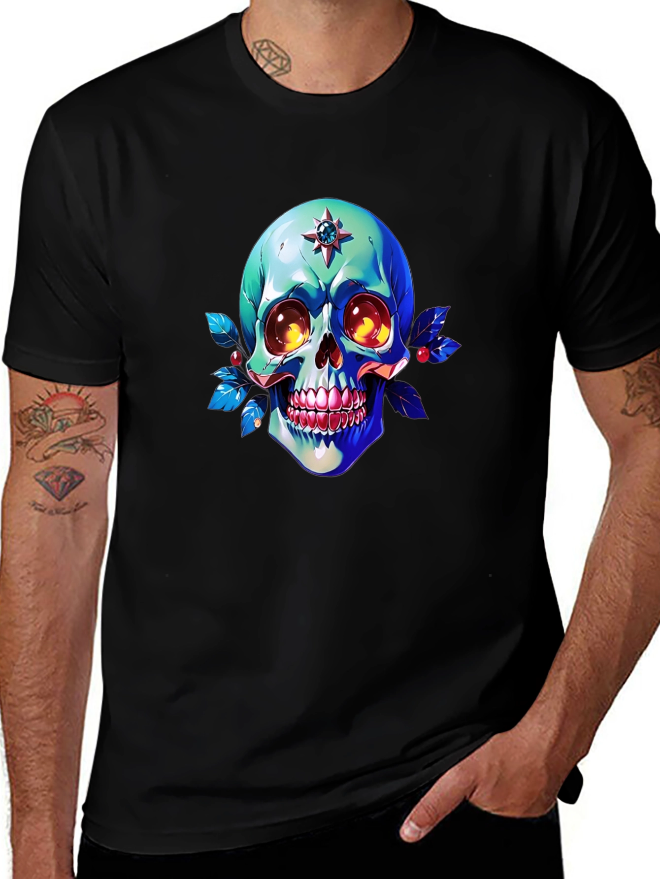 Skull Graphic Print Tee