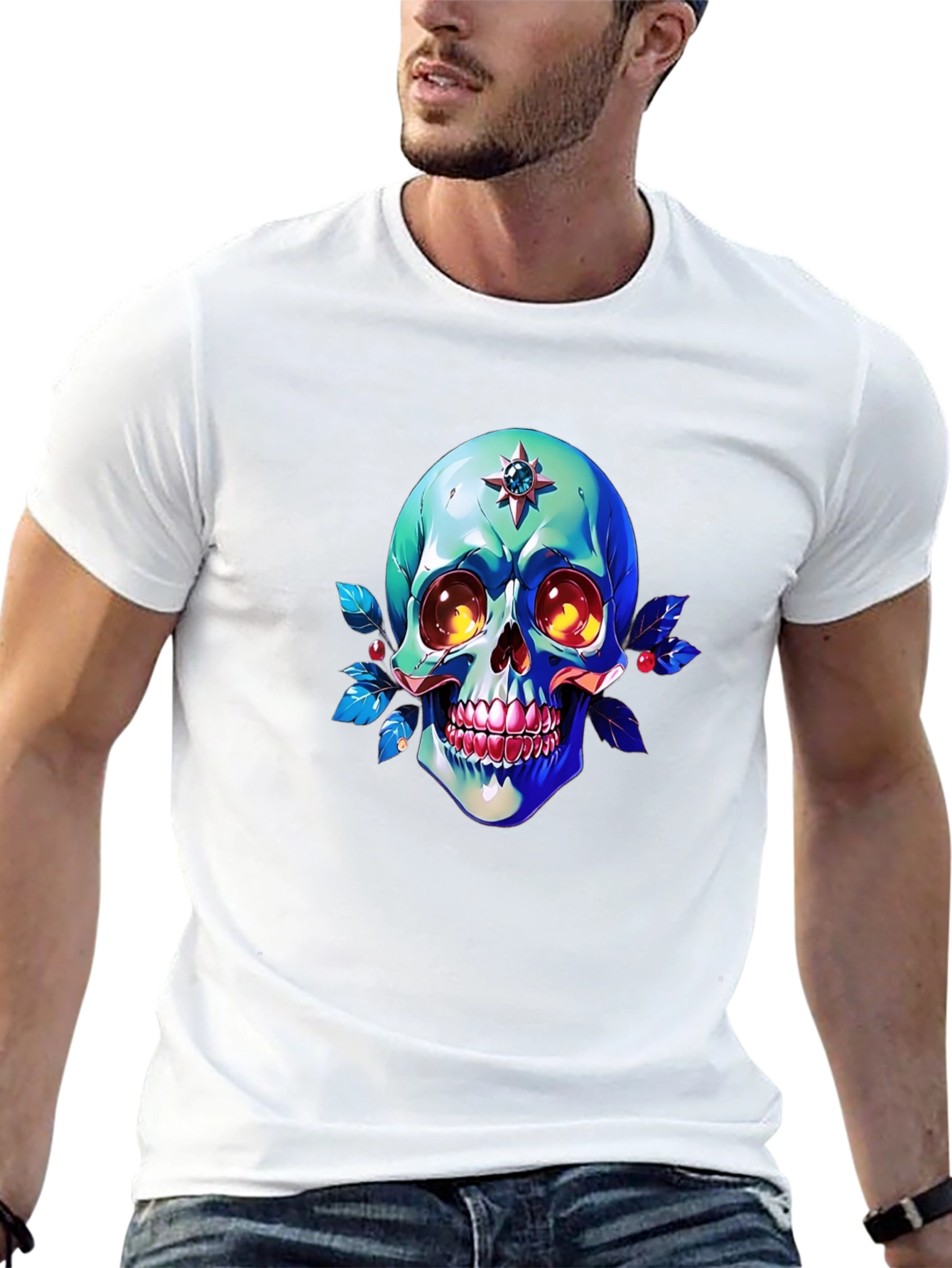 Skull Graphic Print Tee