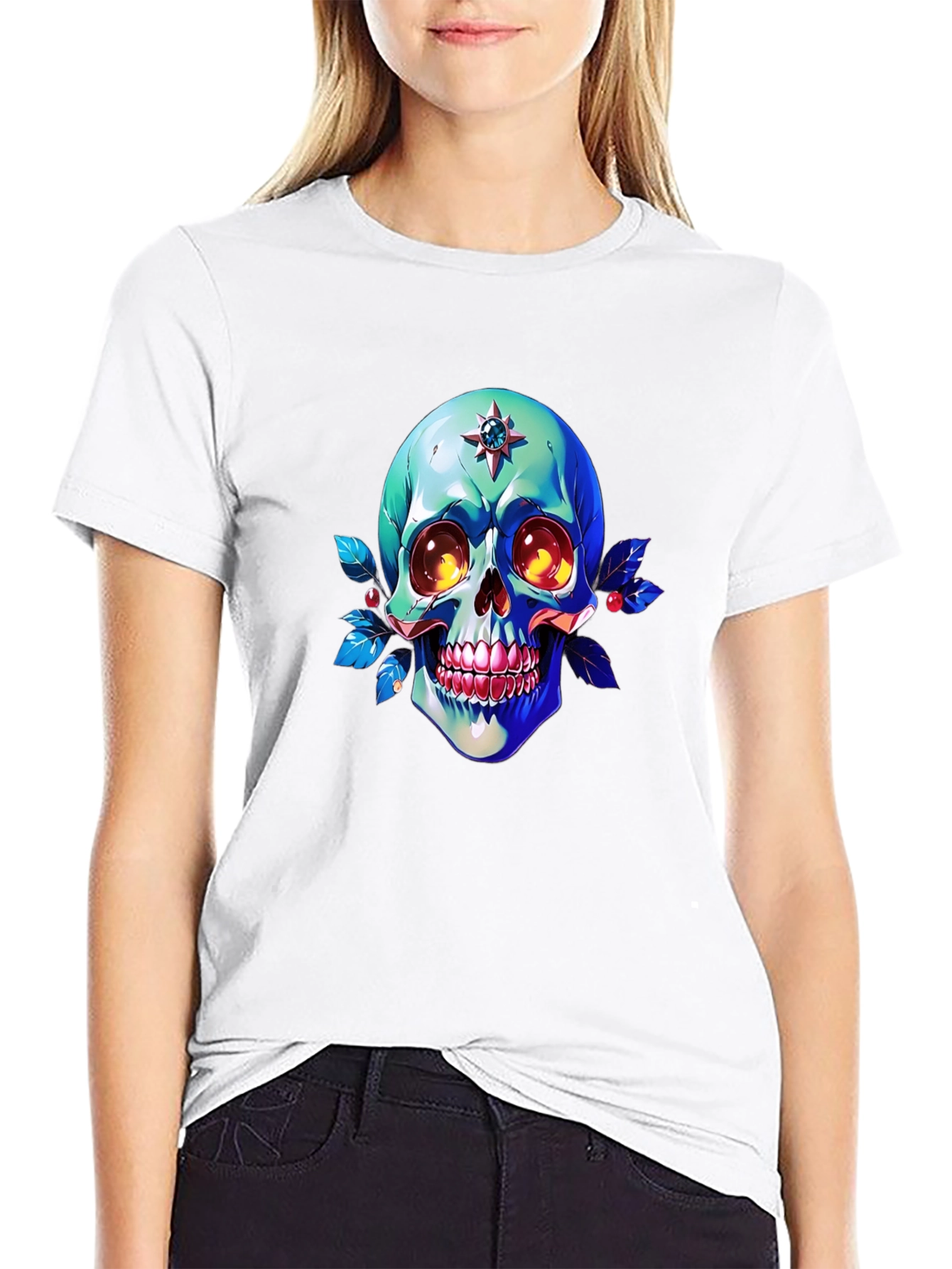 Skull Graphic Print Tee