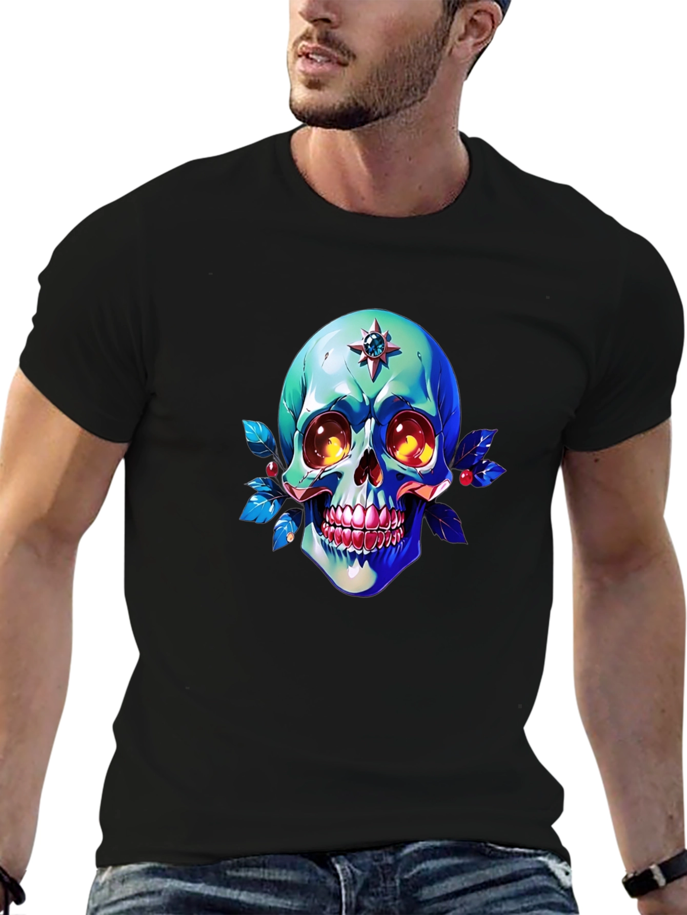 Skull Graphic Print Tee