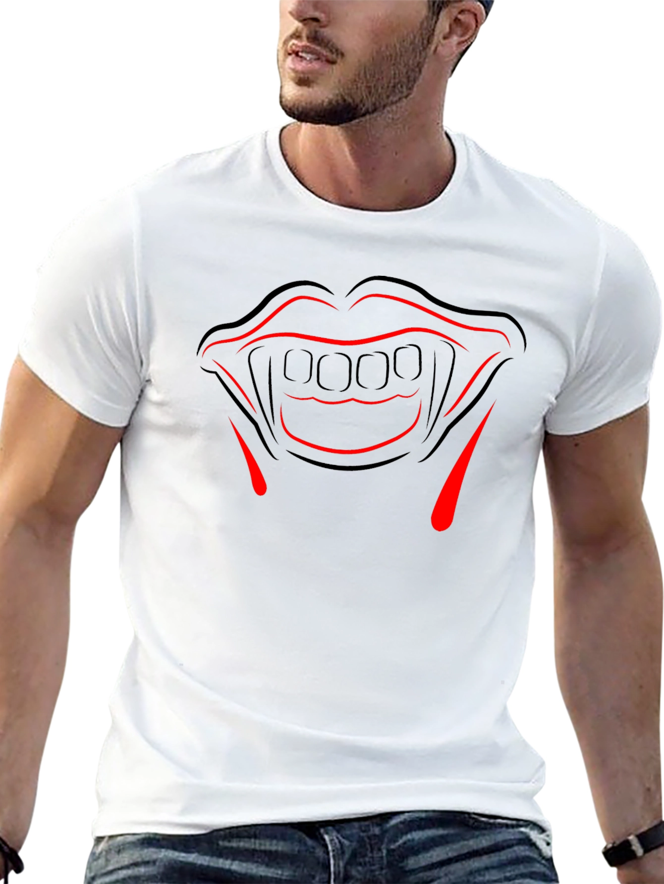 Vampire Teeth Graphic Tee - Halloween Costume Shirt