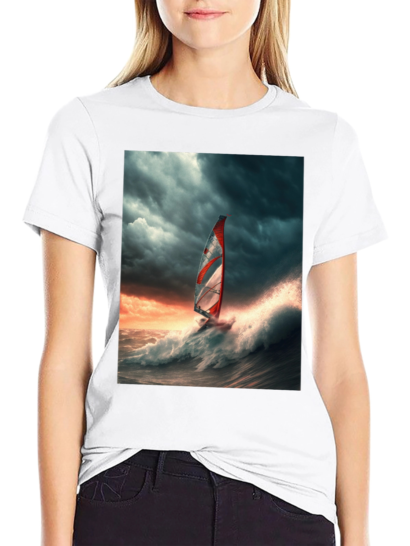 Windsurfer Wave T-Shirt - Ocean Adventure Tee