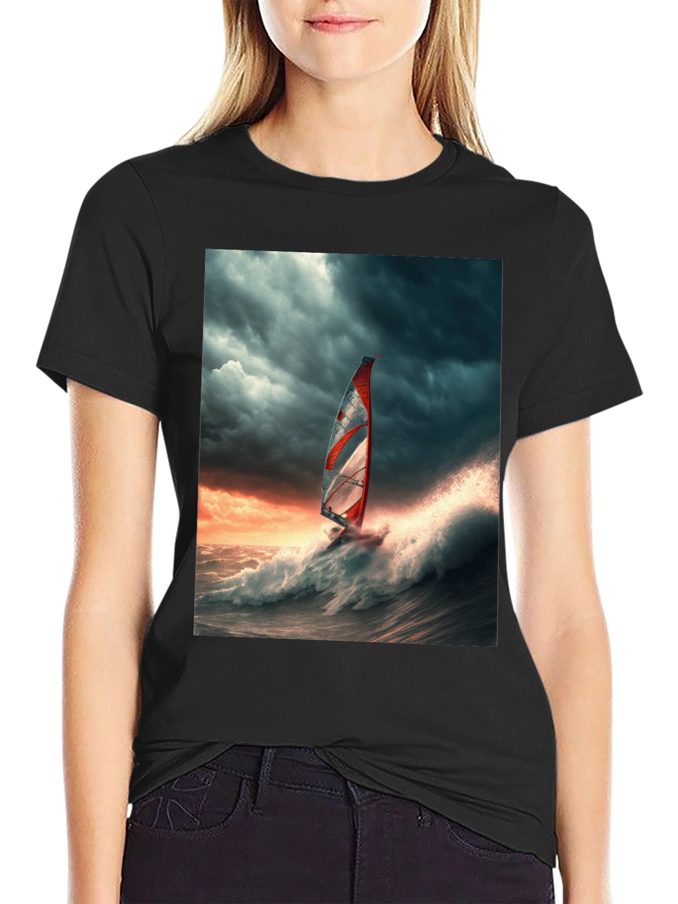 Windsurfer Wave T-Shirt - Ocean Adventure Tee