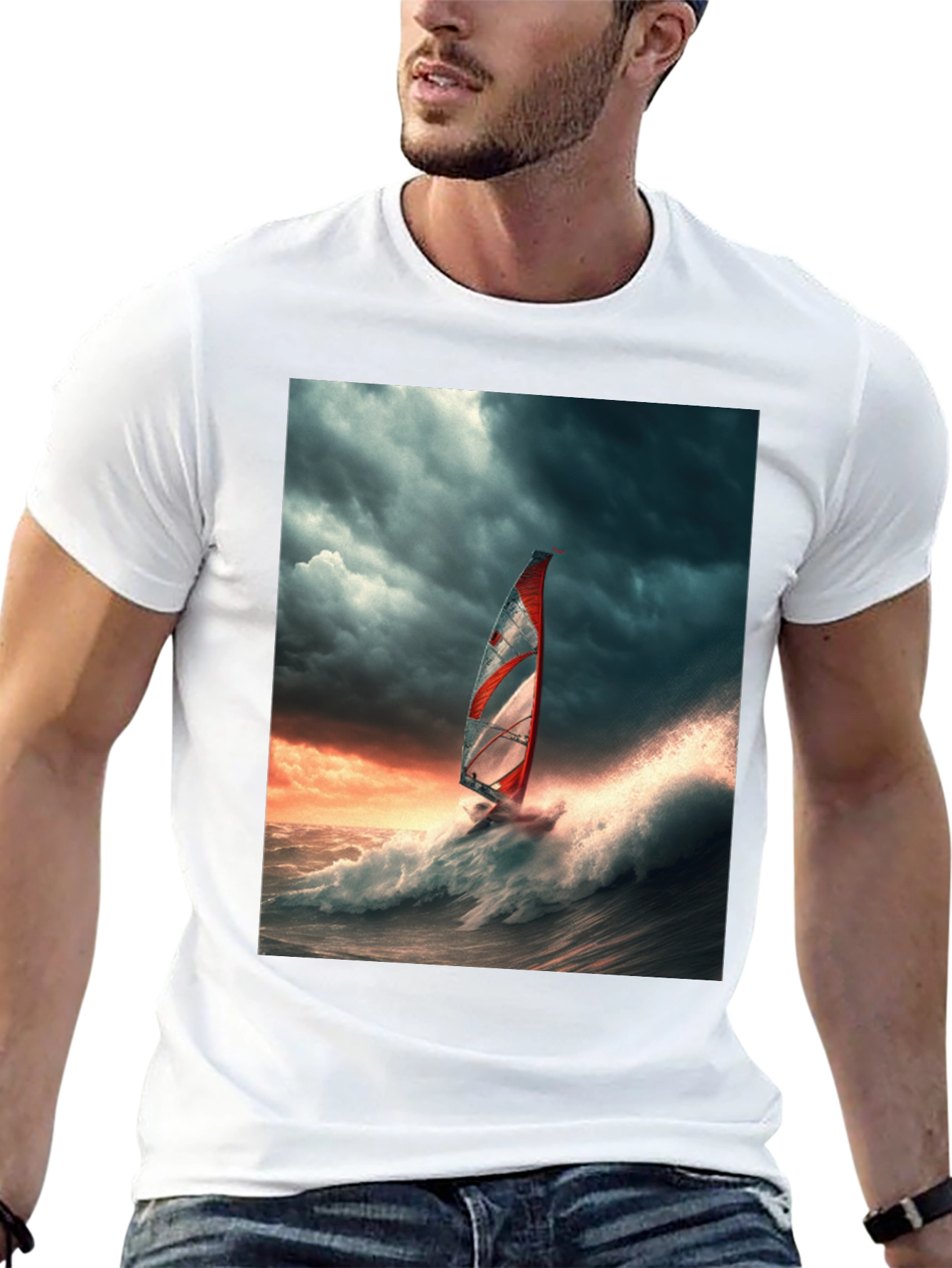 Windsurfer Wave T-Shirt - Ocean Adventure Tee