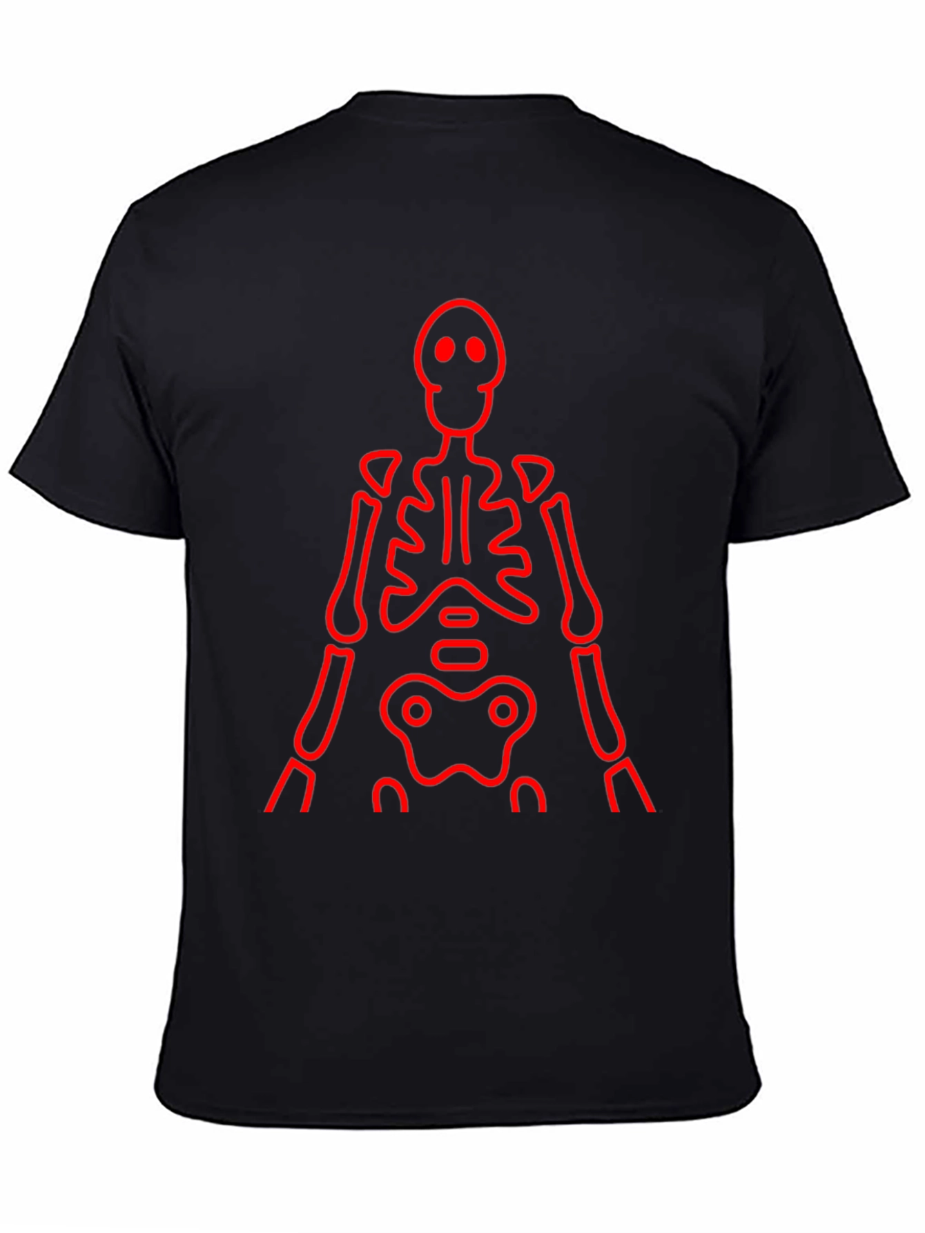 Red Skeleton Graphic Black Tee