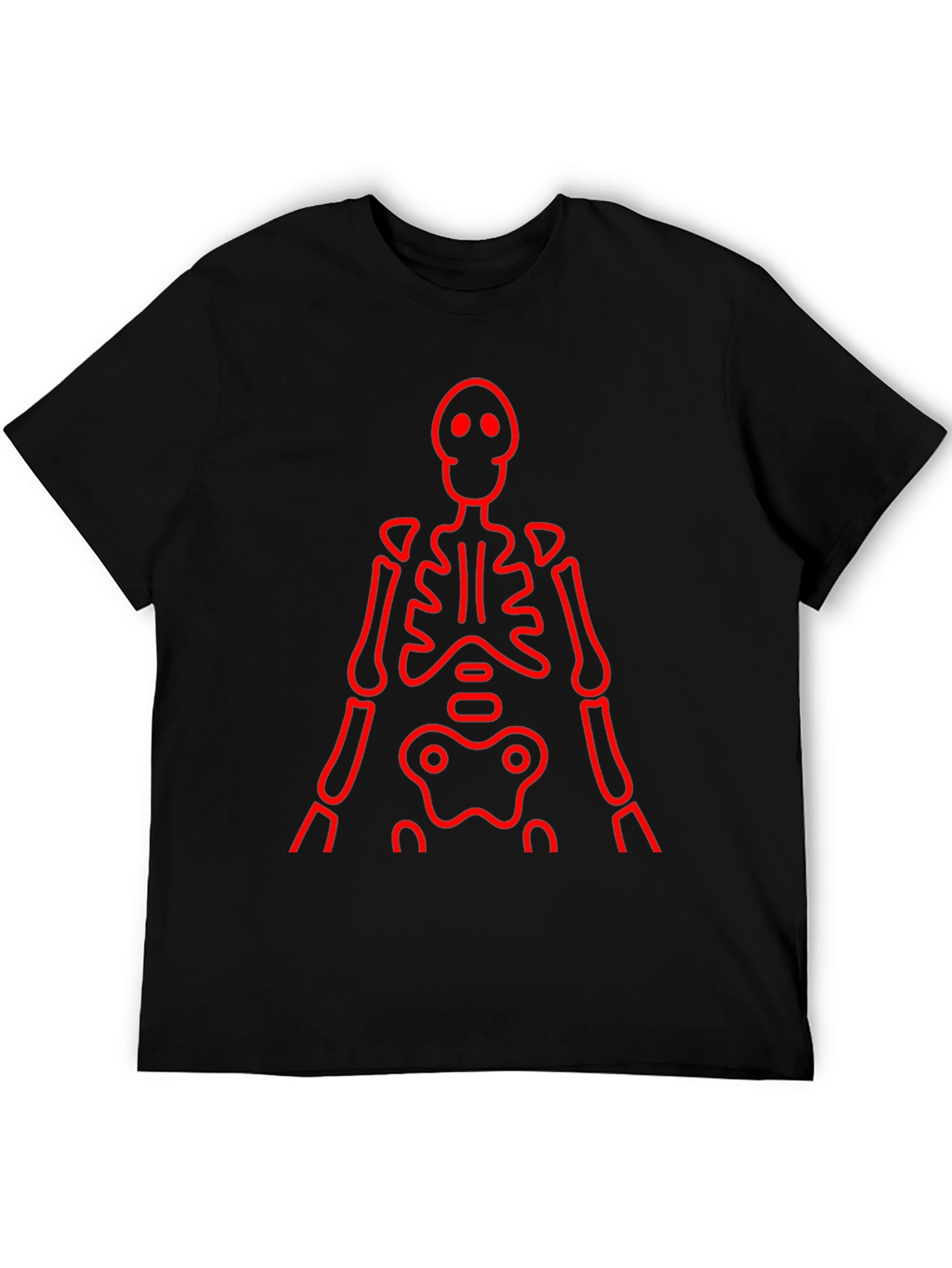 Red Skeleton Graphic Black Tee