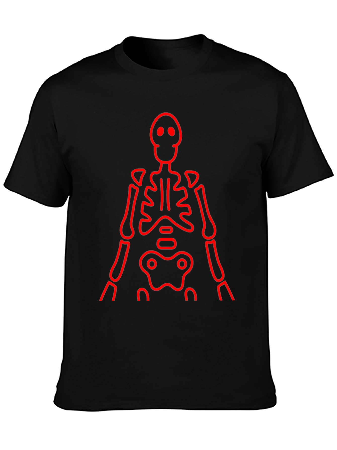 Red Skeleton Graphic Black Tee