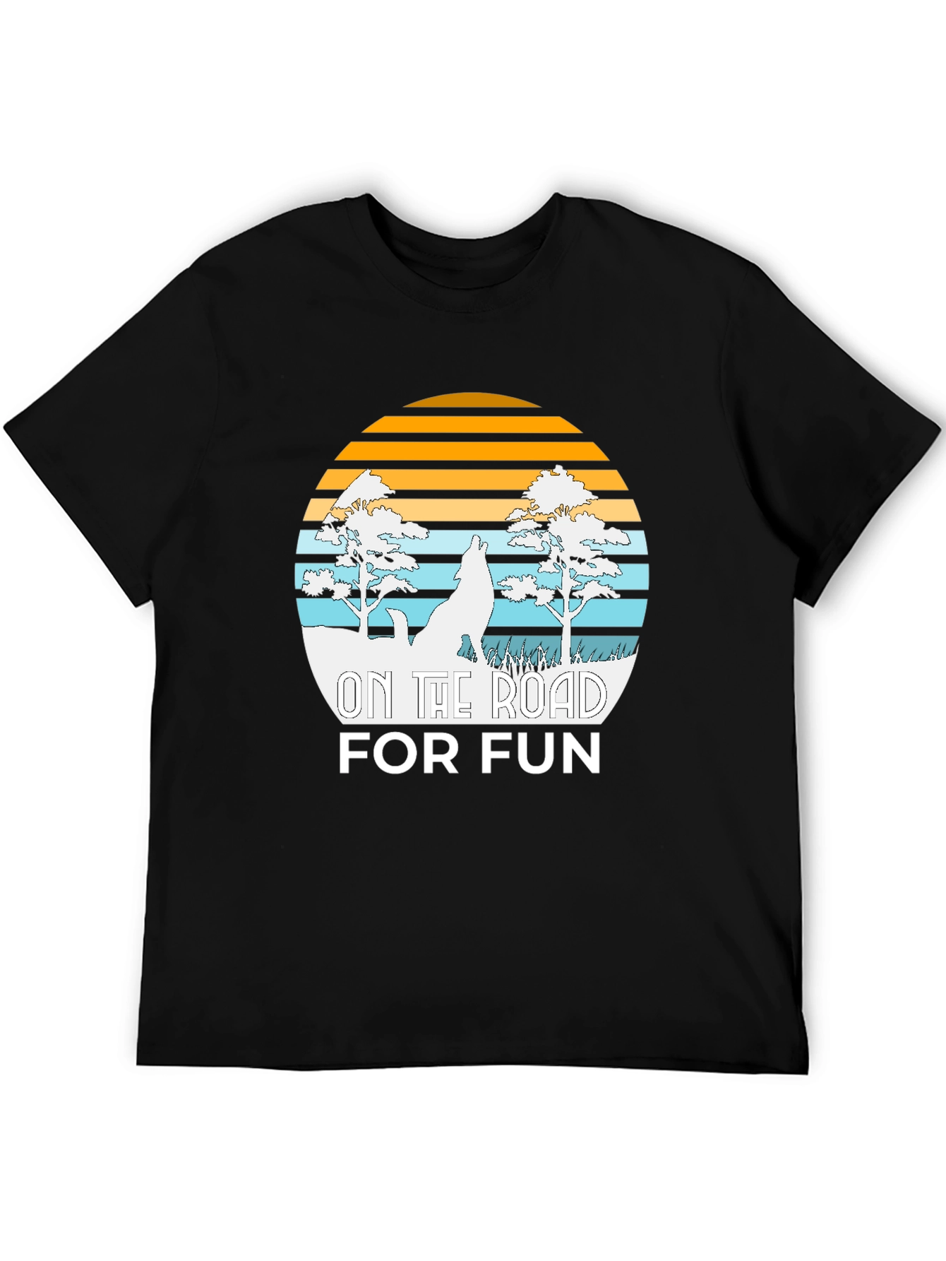 On The Road For Fun Wolf Graphic Tee