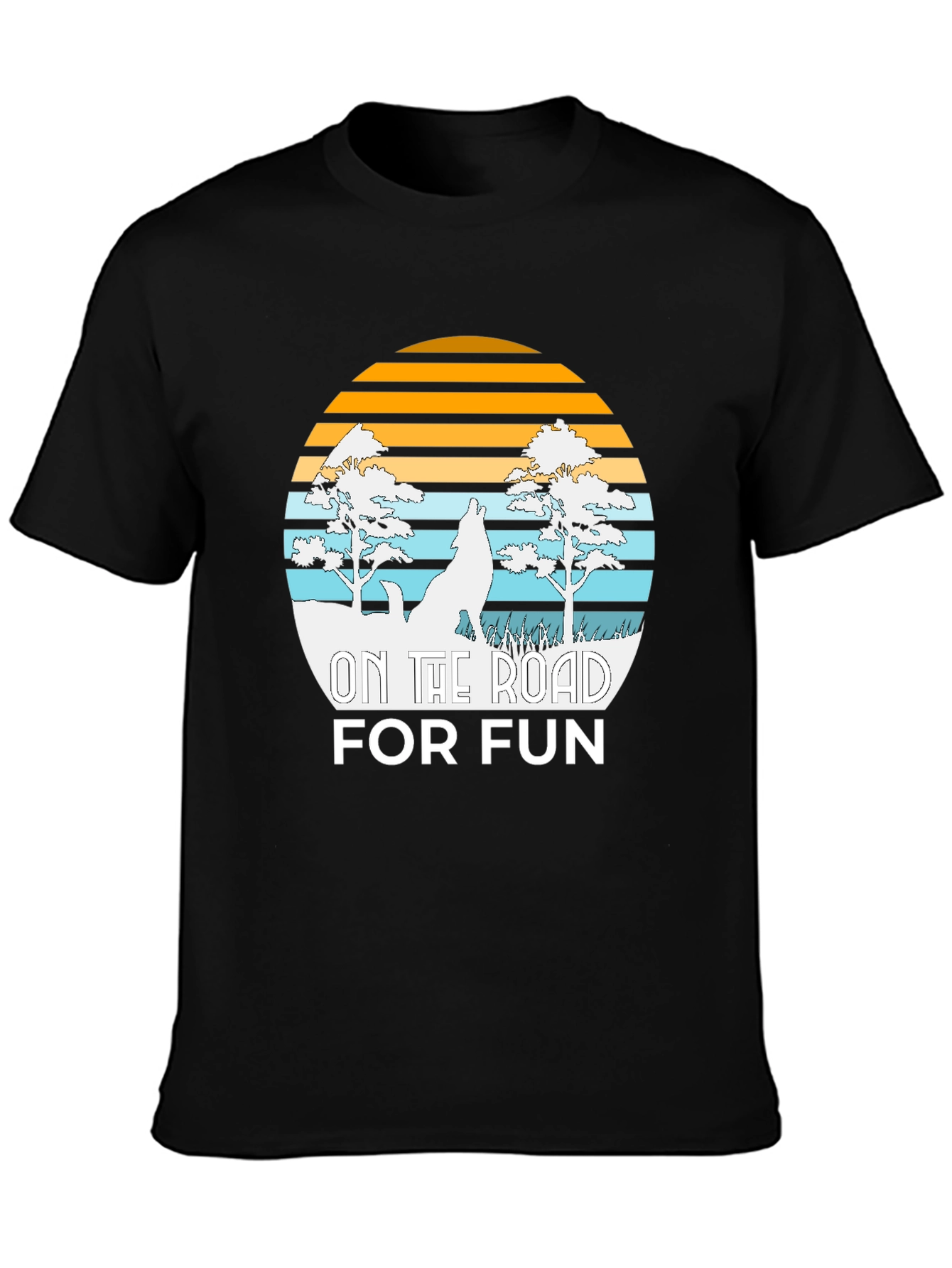 On The Road For Fun Wolf Graphic Tee