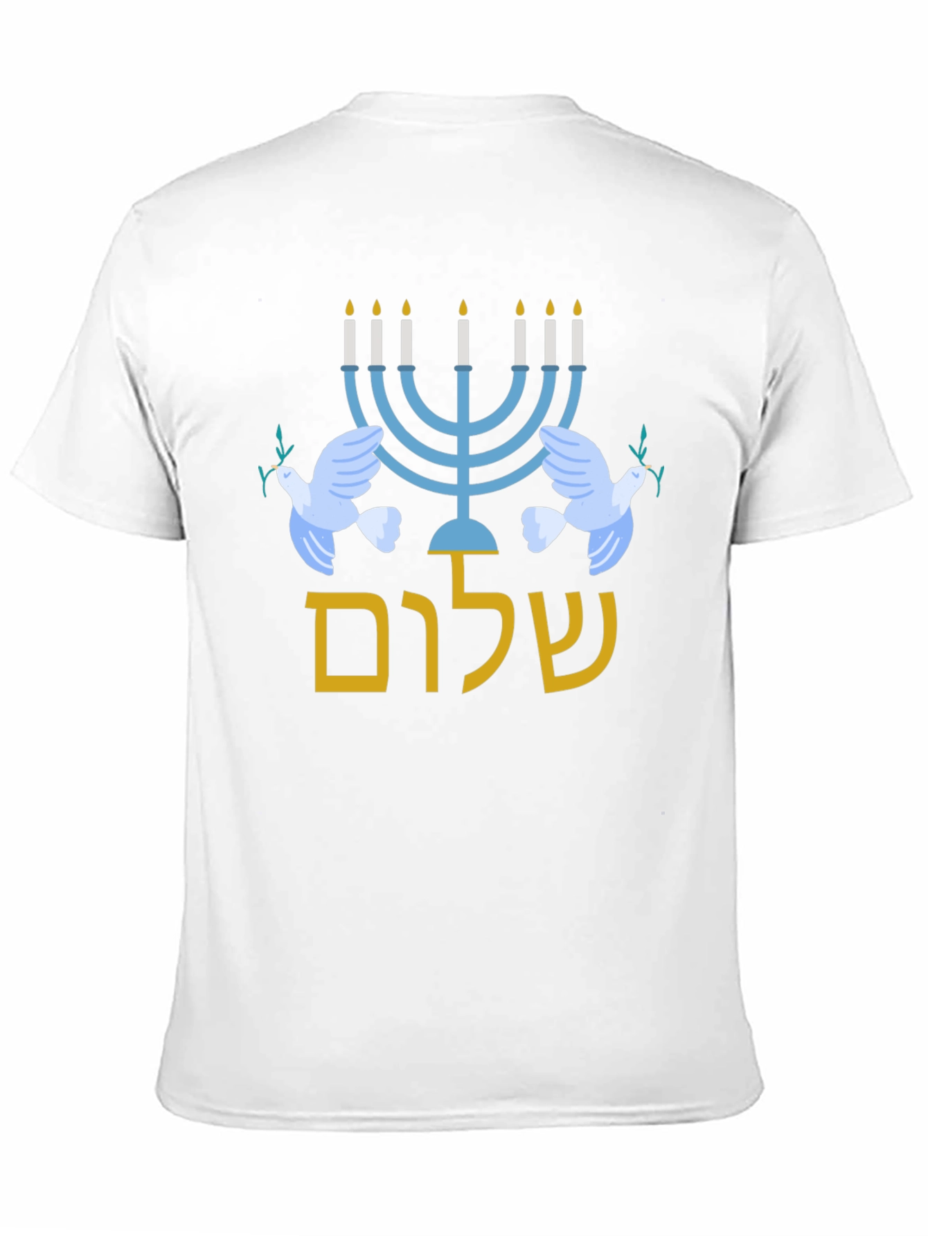 Shalom Hanukkah Peace Dove Graphic T-Shirt
