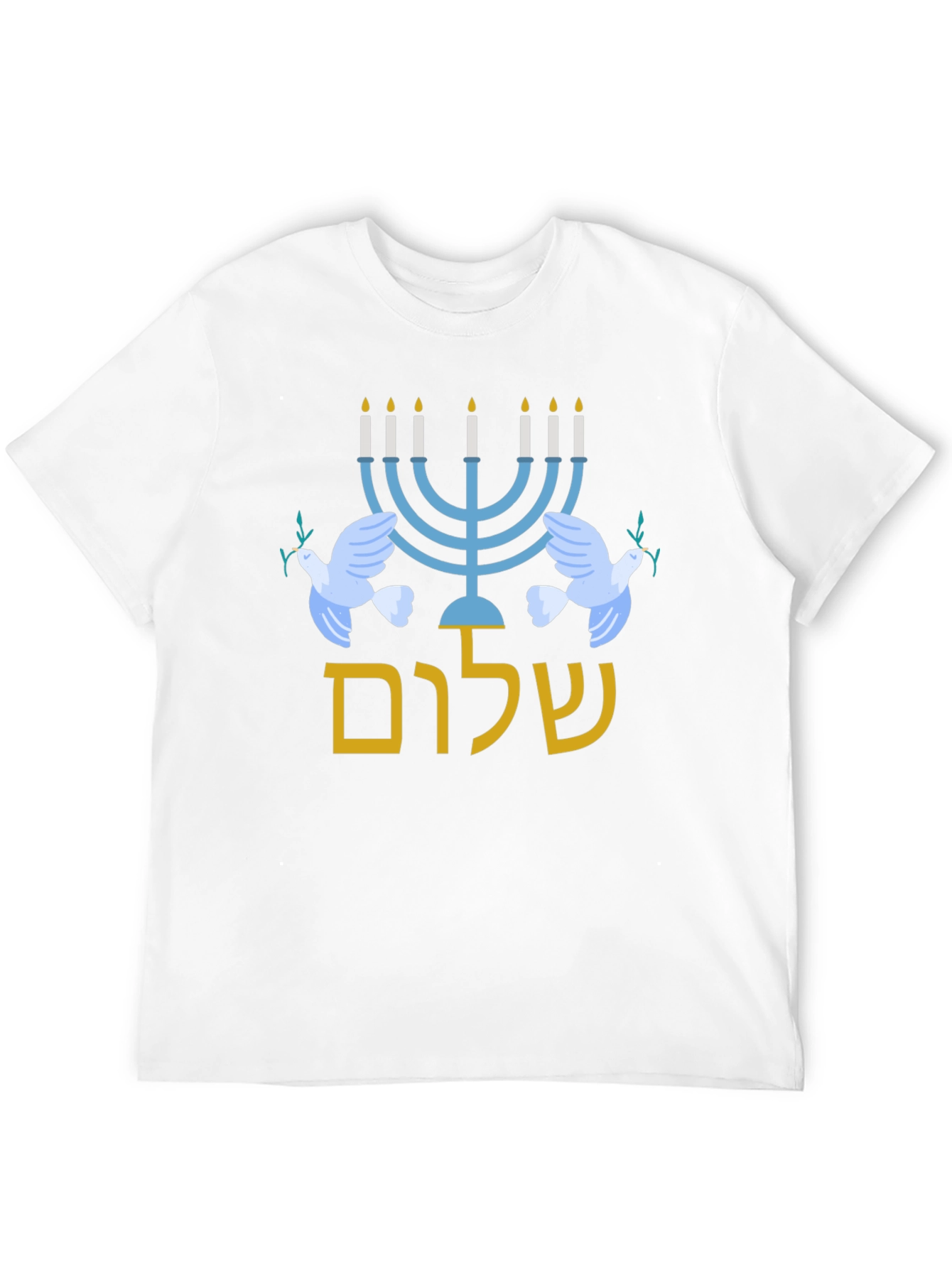 Shalom Hanukkah Peace Dove Graphic T-Shirt