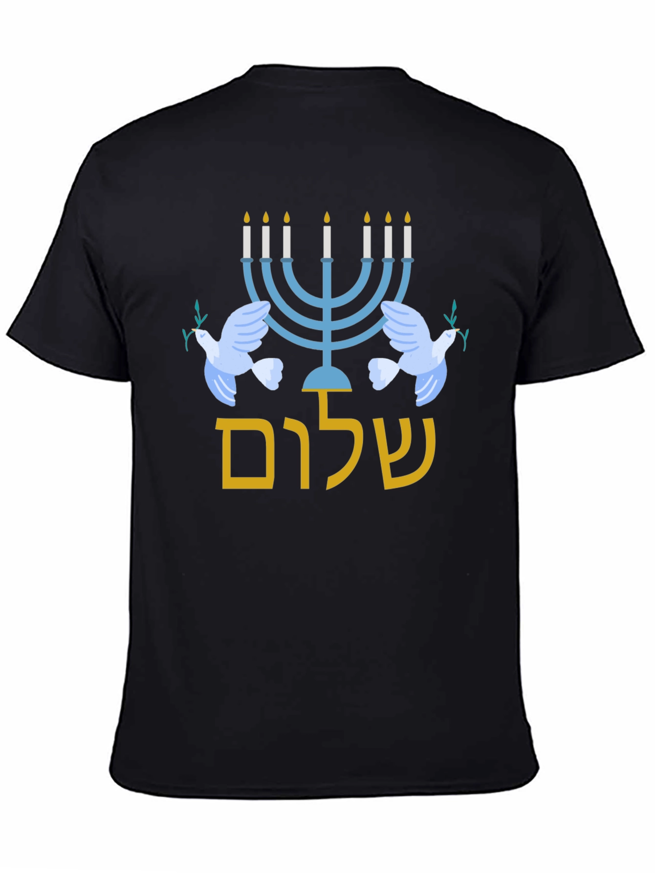 Shalom Hanukkah Peace Dove Graphic T-Shirt