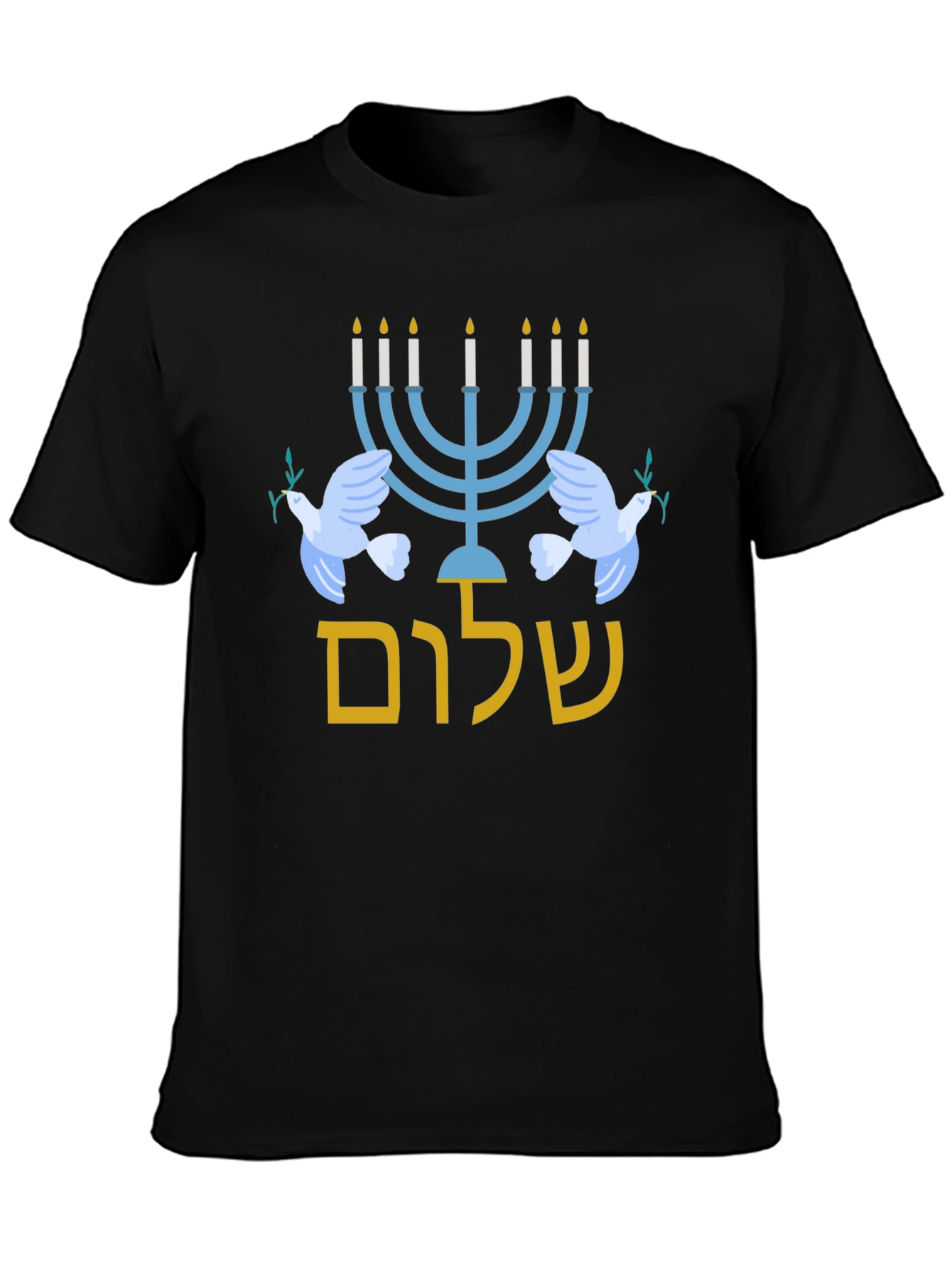 Shalom Hanukkah Peace Dove Graphic T-Shirt