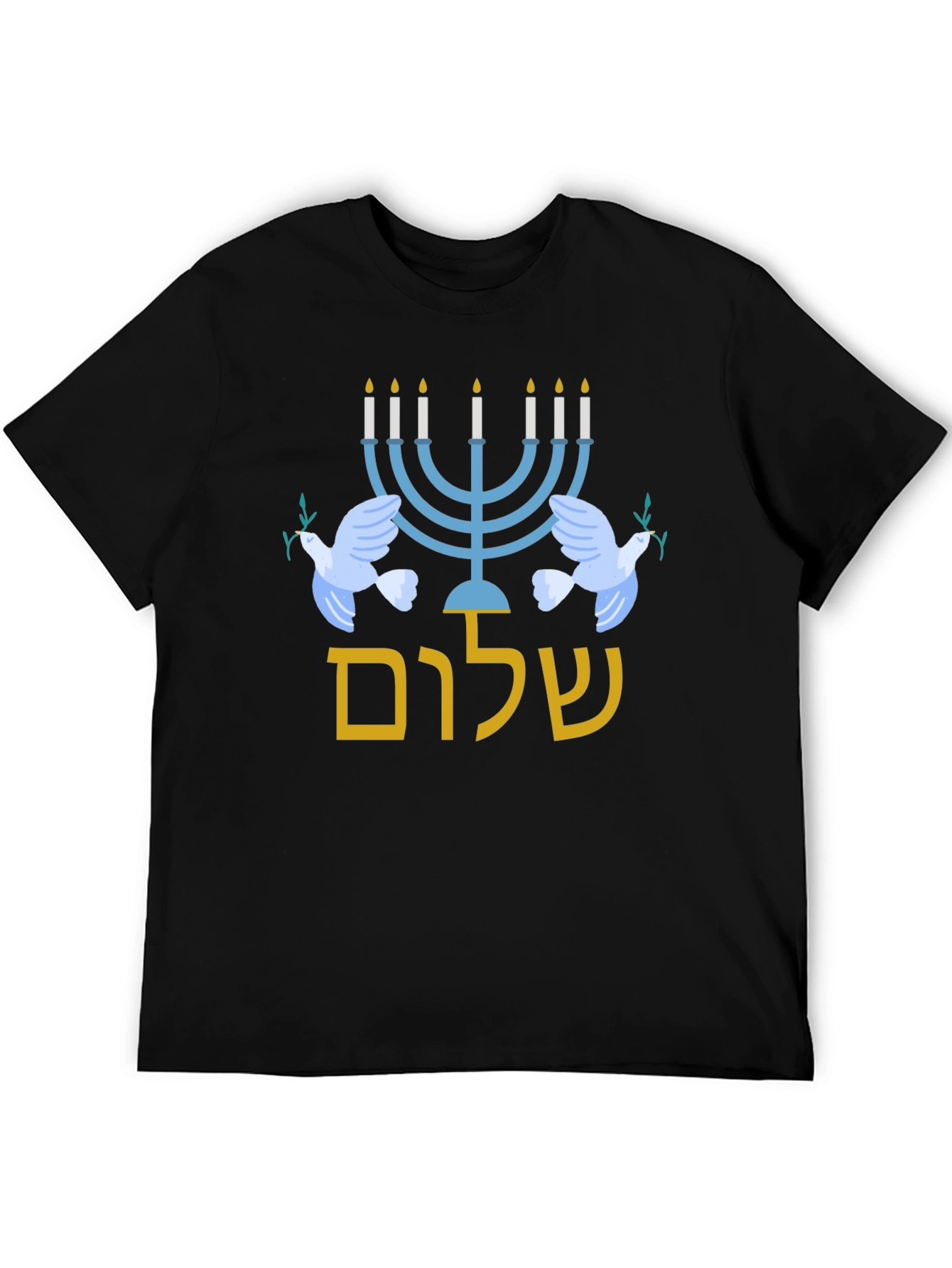 Shalom Hanukkah Peace Dove Graphic T-Shirt