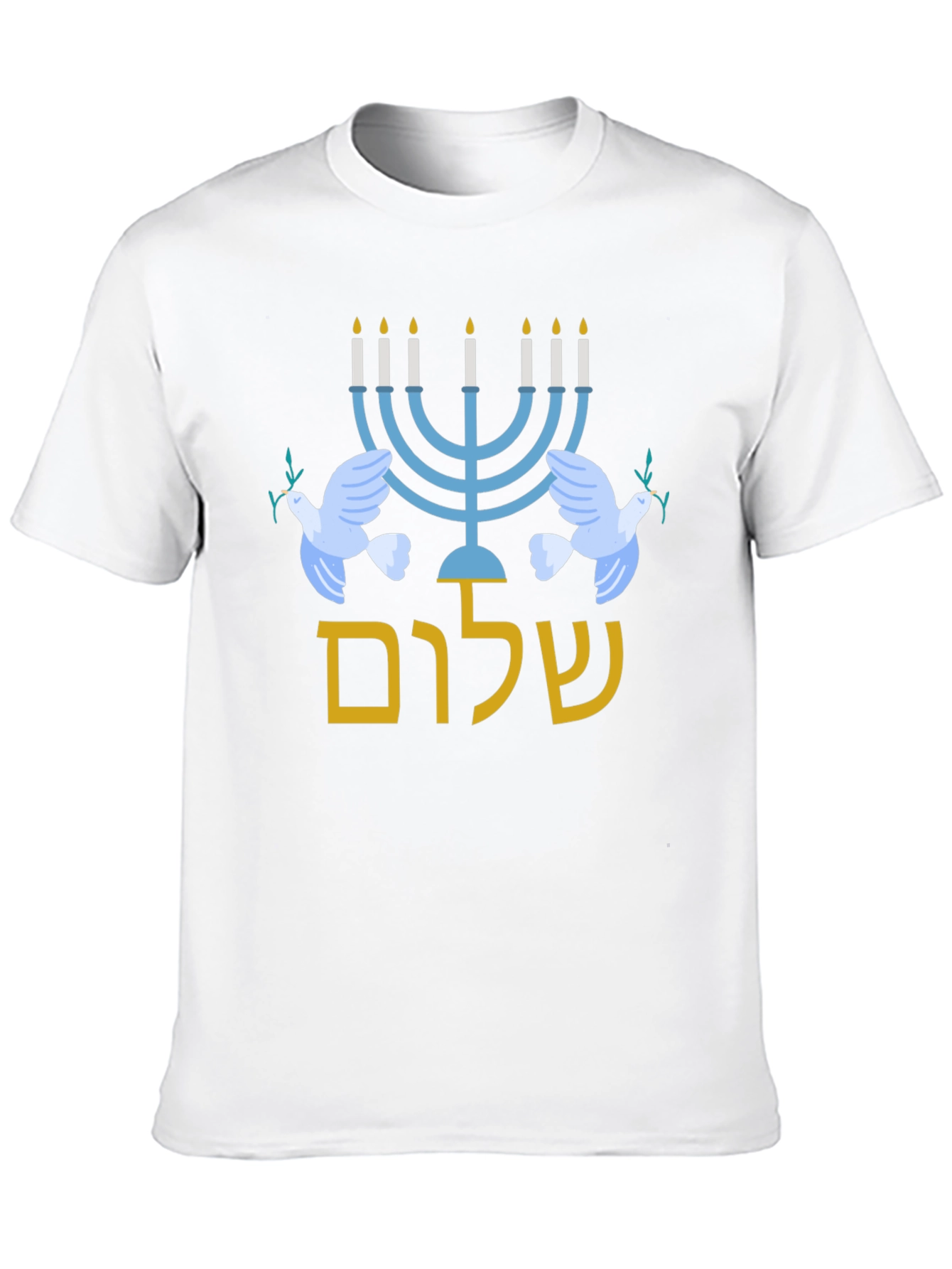 Shalom Hanukkah Peace Dove Graphic T-Shirt