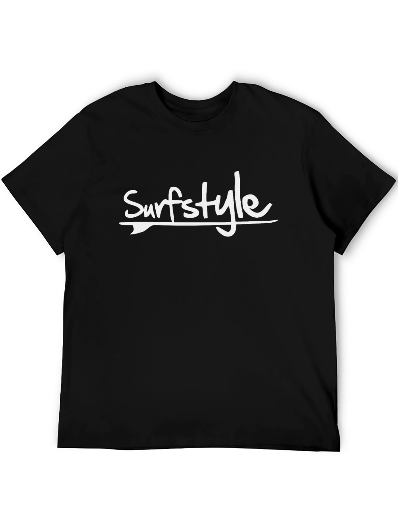 Surfstyle Graphic Tee - Black Cotton Casual T-Shirt