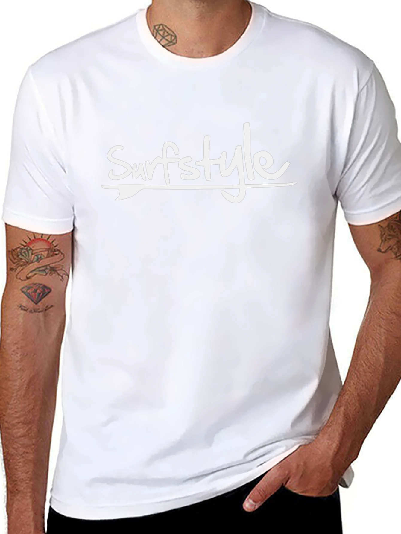 Surfstyle Graphic Tee - Black Cotton Casual T-Shirt