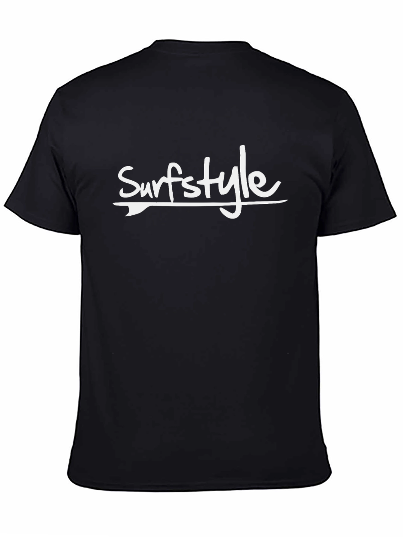 Surfstyle Graphic Tee - Black Cotton Casual T-Shirt