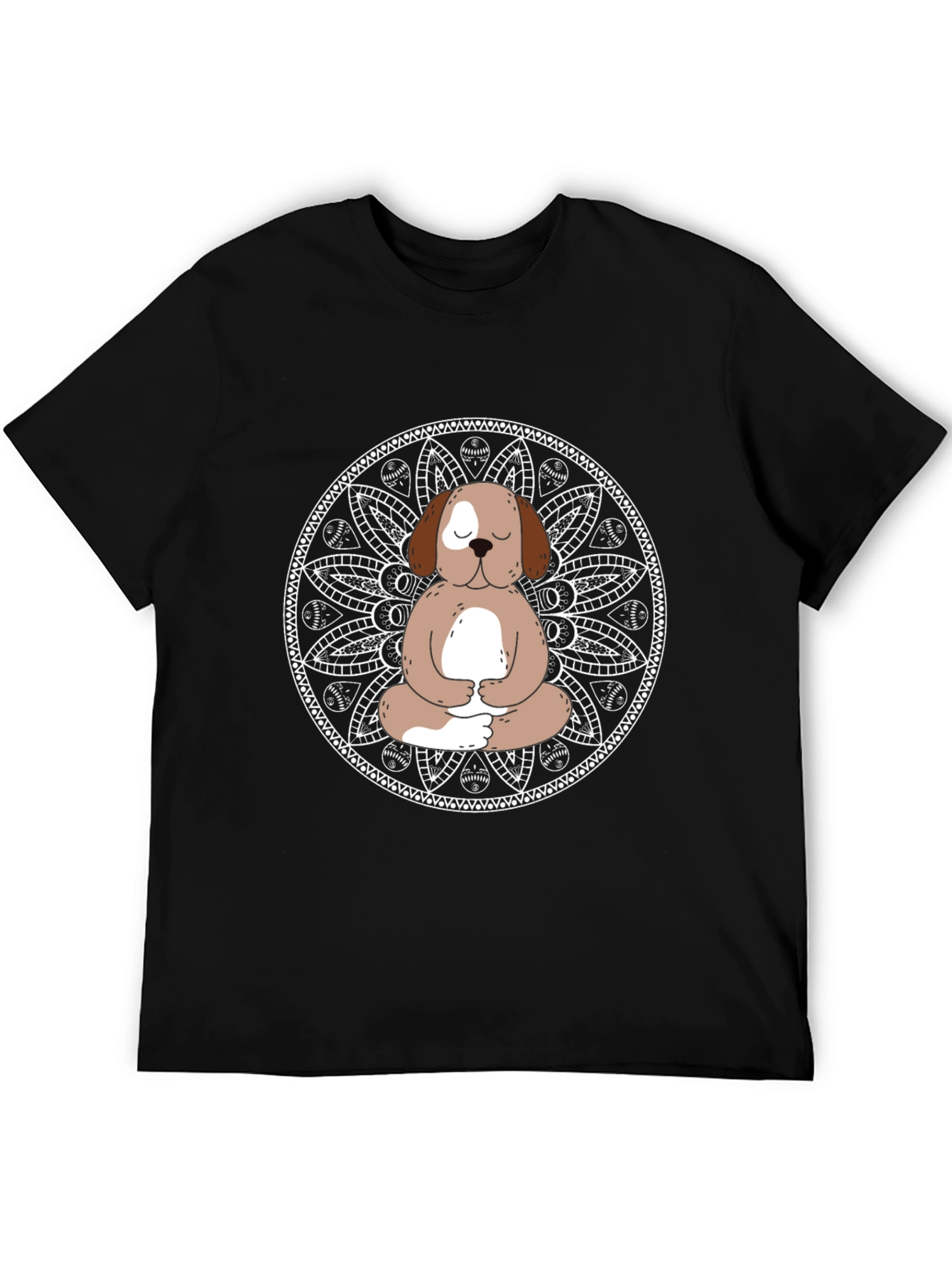 Meditating Dog Mandala T-Shirt