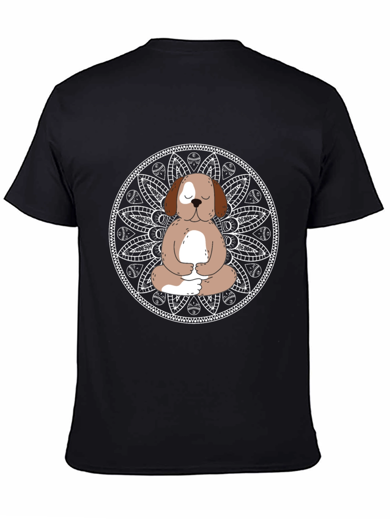 Meditating Dog Mandala T-Shirt