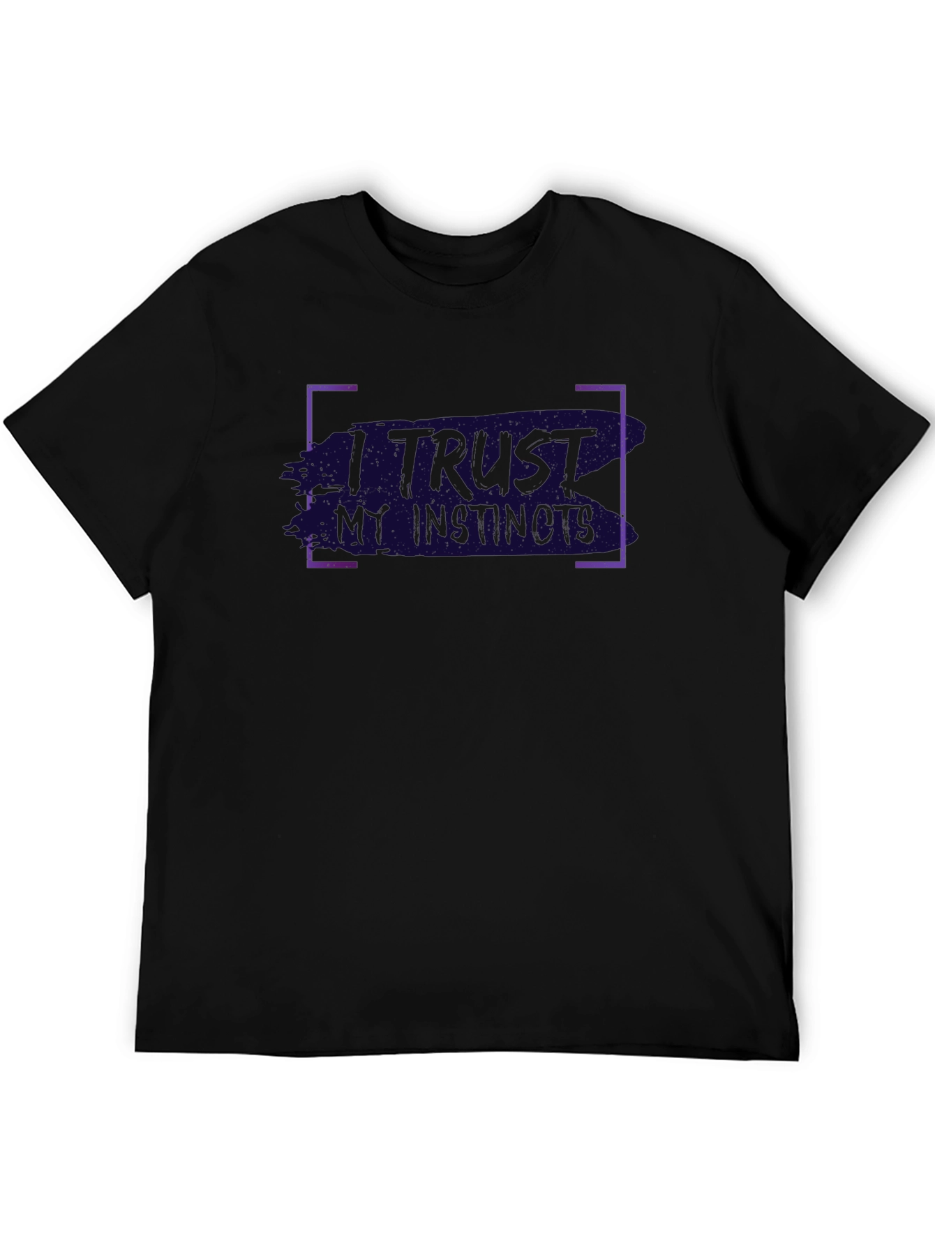 I Trust My Instincts Mens Black Graphic T-Shirt