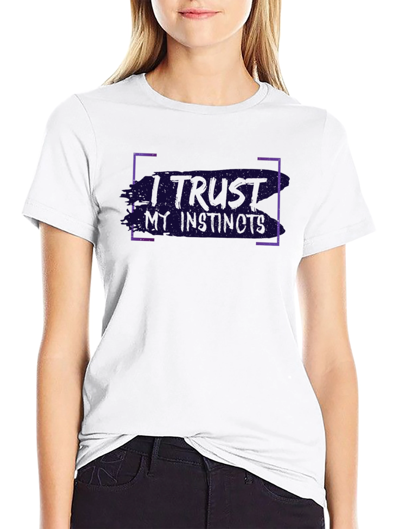 I Trust My Instincts Mens Black Graphic T-Shirt