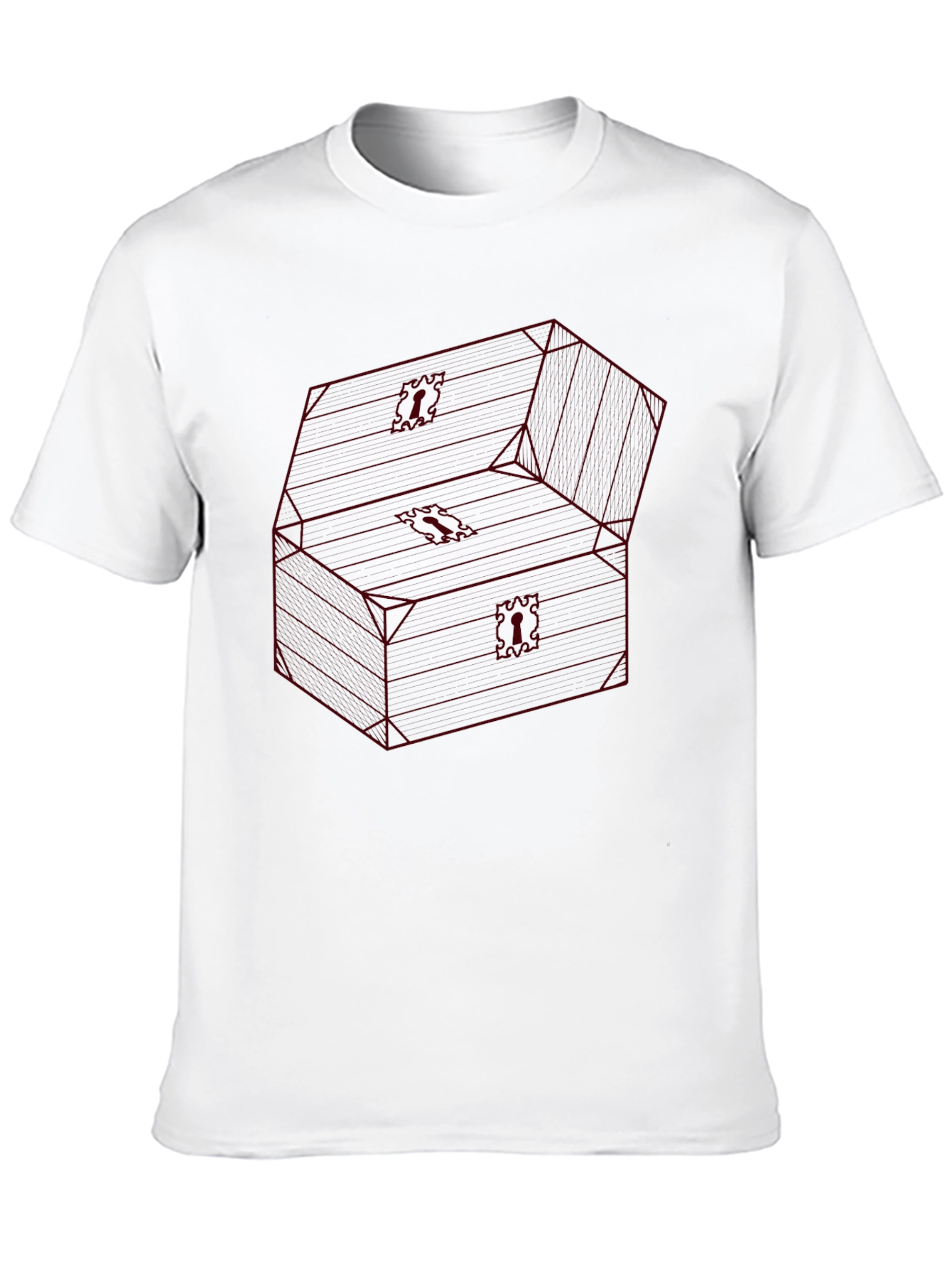 Red Wireframe Treasure Chest Graphic T-Shirt