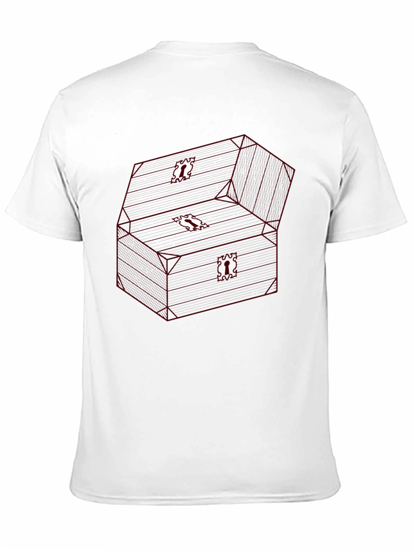 Red Wireframe Treasure Chest Graphic T-Shirt