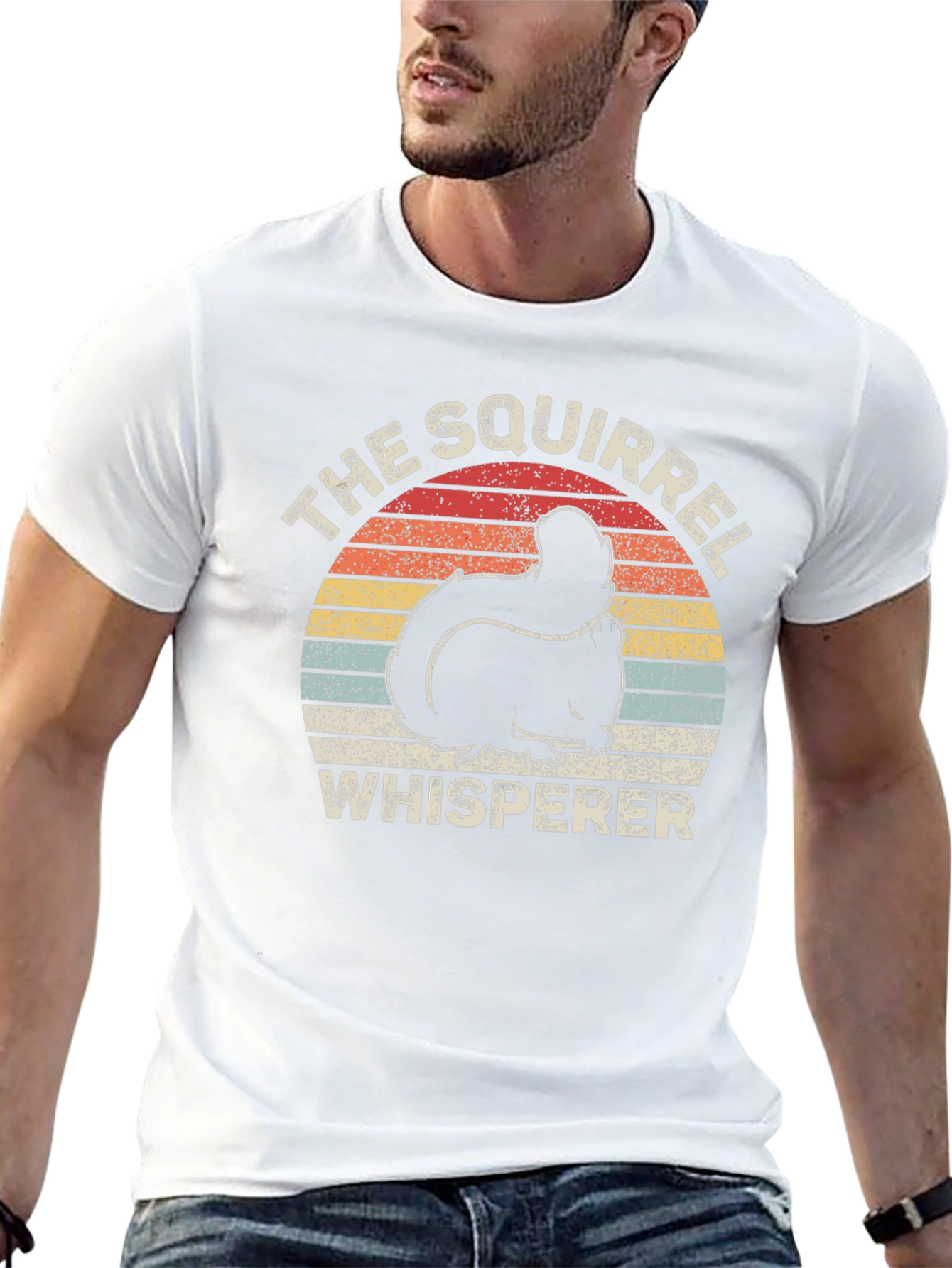 The Squirrel Whisperer Graphic Tee - Retro Sunset Design